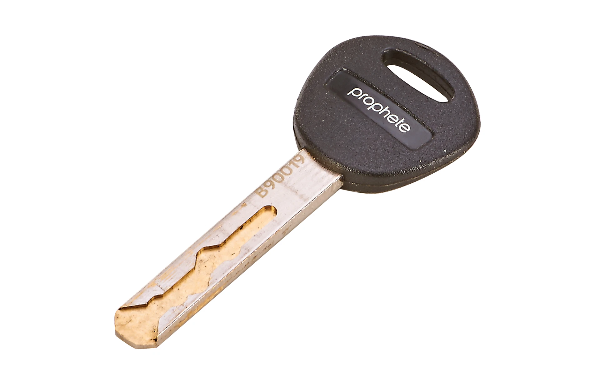 Rahmenschloss schwarz Schlüssel - Ansicht von vorne auf weißem Grund