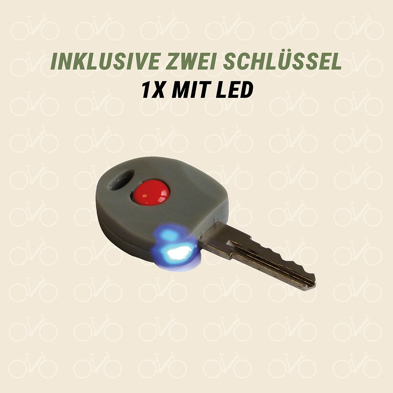 Kabelschloss inklusive zwei Schlüsseln mit LED - Ansicht Schlüssel