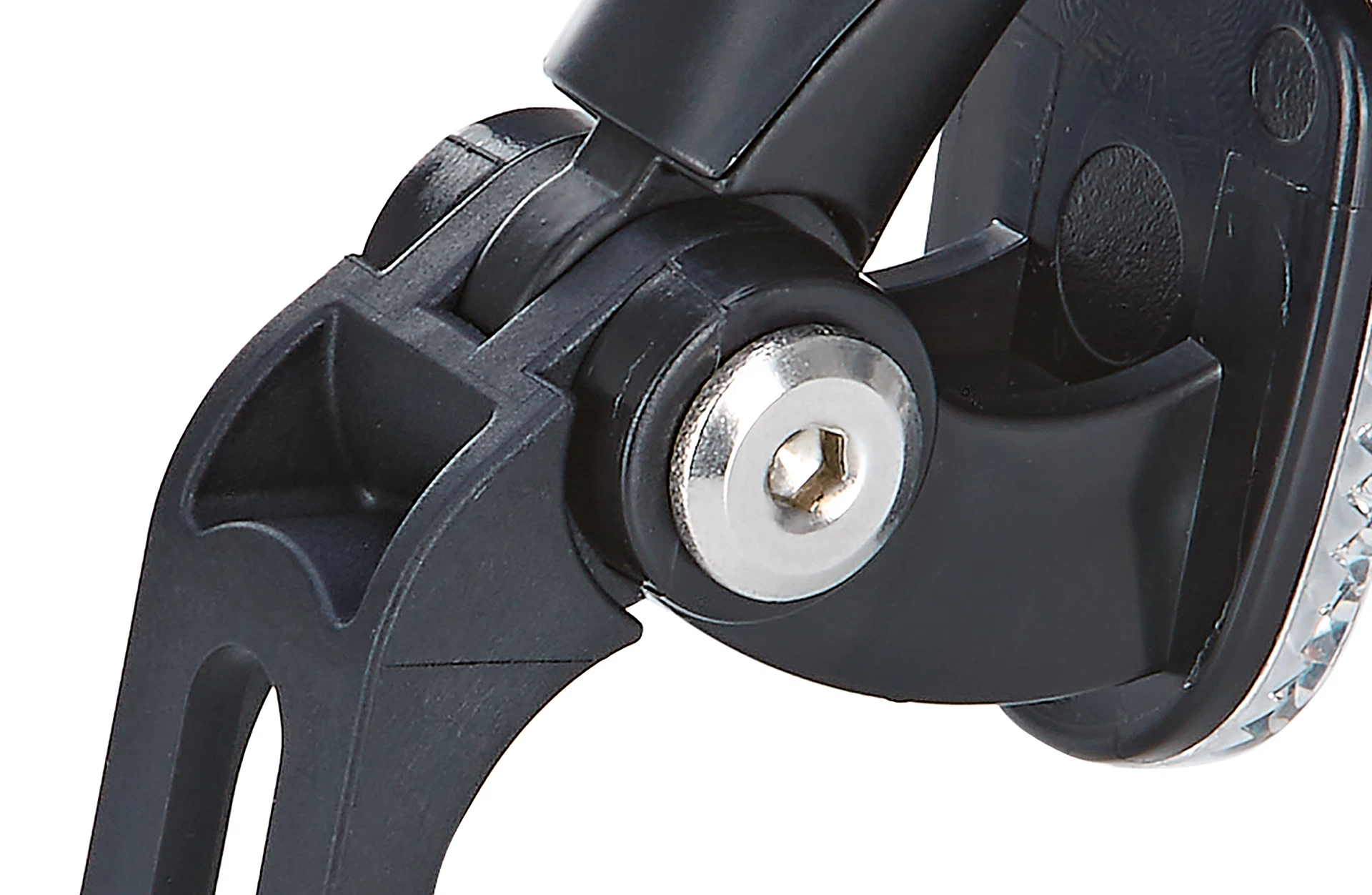 Scheinwerfer Halterung Detailansicht Schraube auf weißem Grund