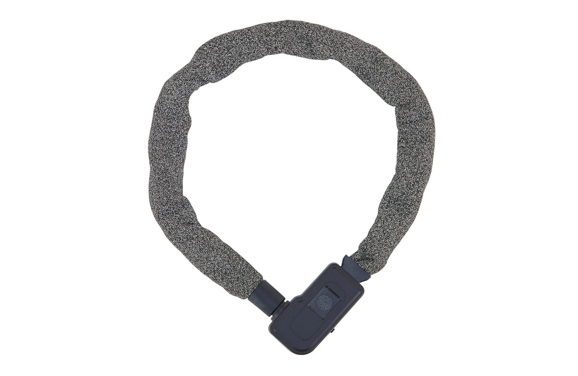 Kettenschloss geschlossen - Ansicht von oben auf weißem Grund