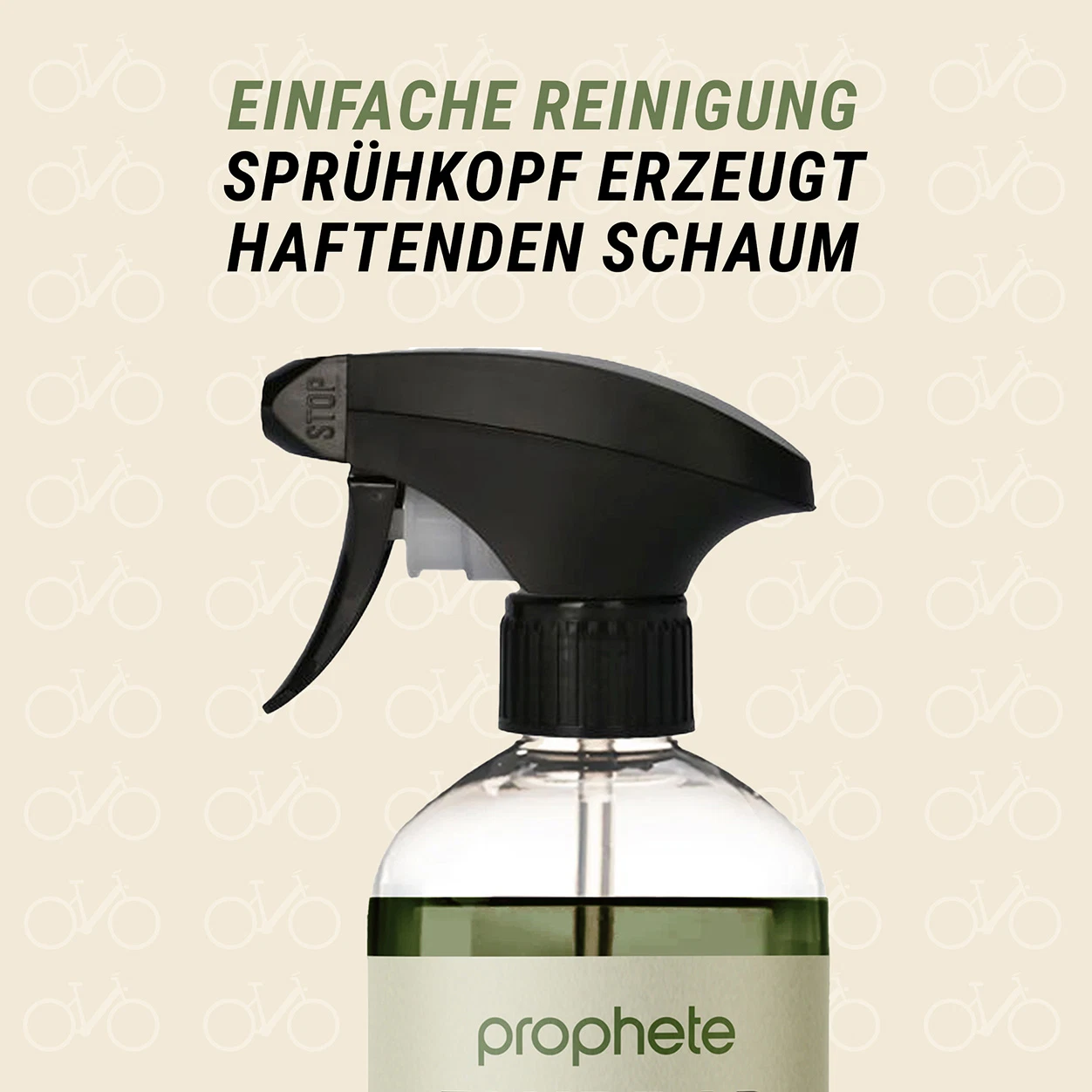 Fahrradreiniger mit Sprühkopf - detailansicht
