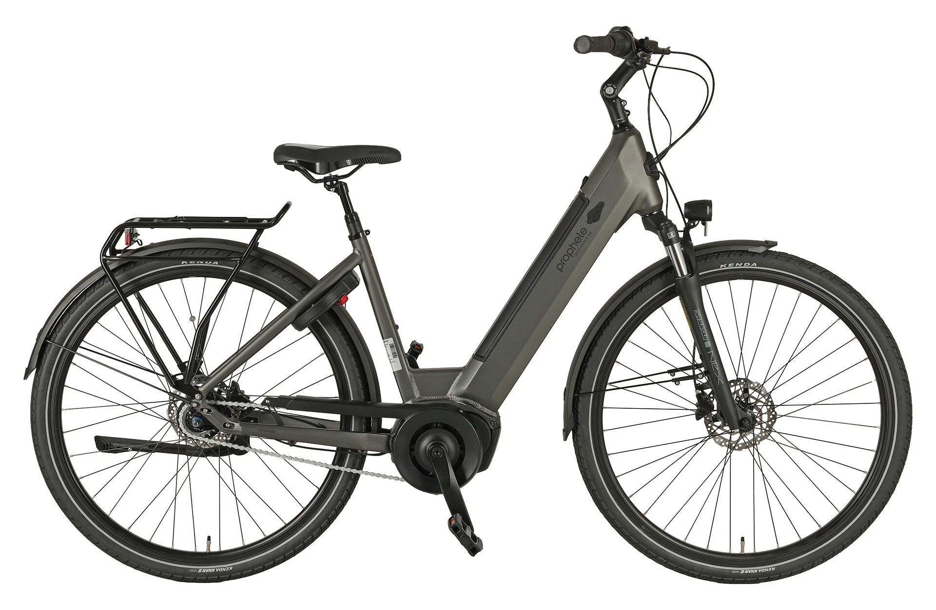 Geniesser 3.0 grau City E-Bike - Planaufnahme auf weißem Grund