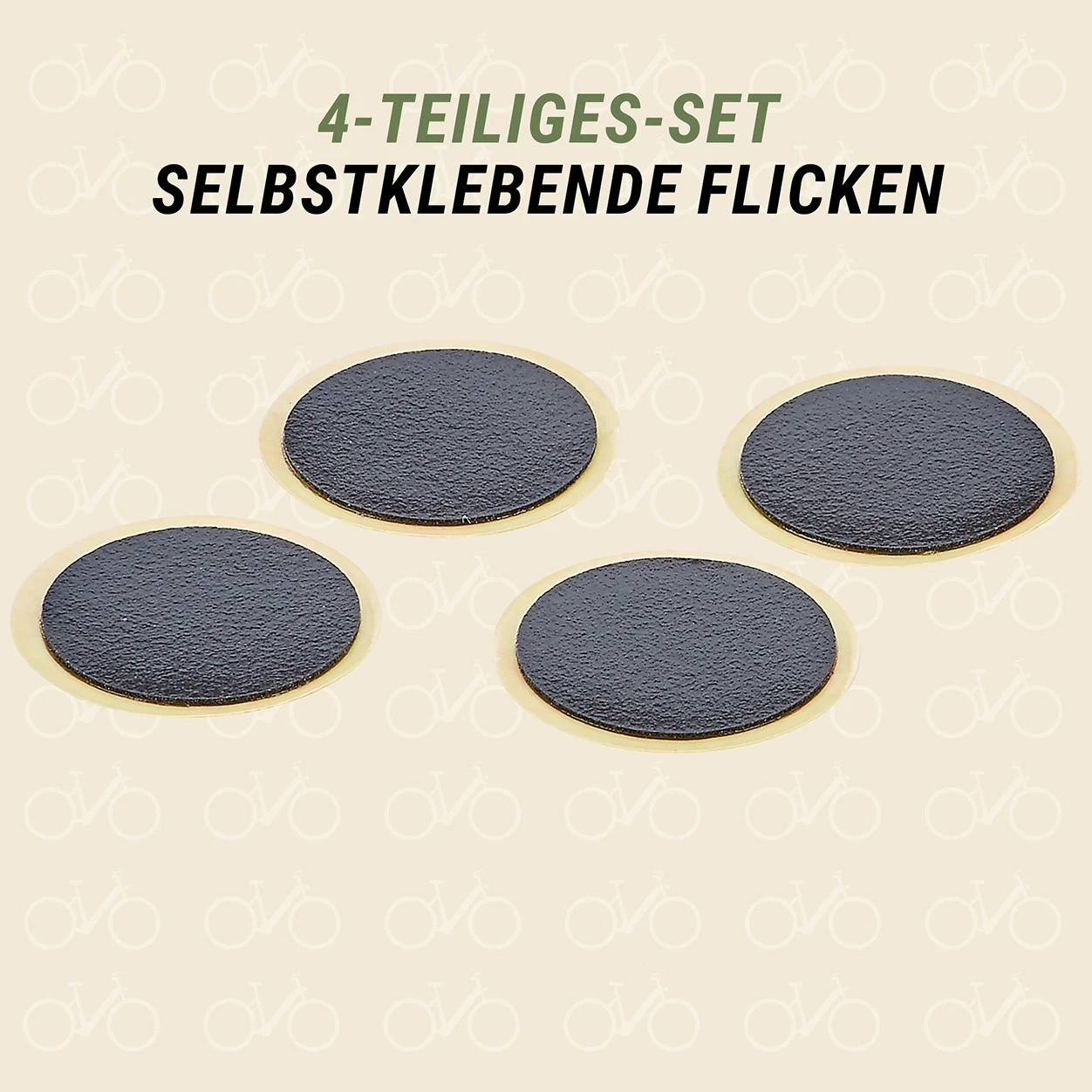 Selbstklebende Flicken 4 Stück - diagonale Ansicht