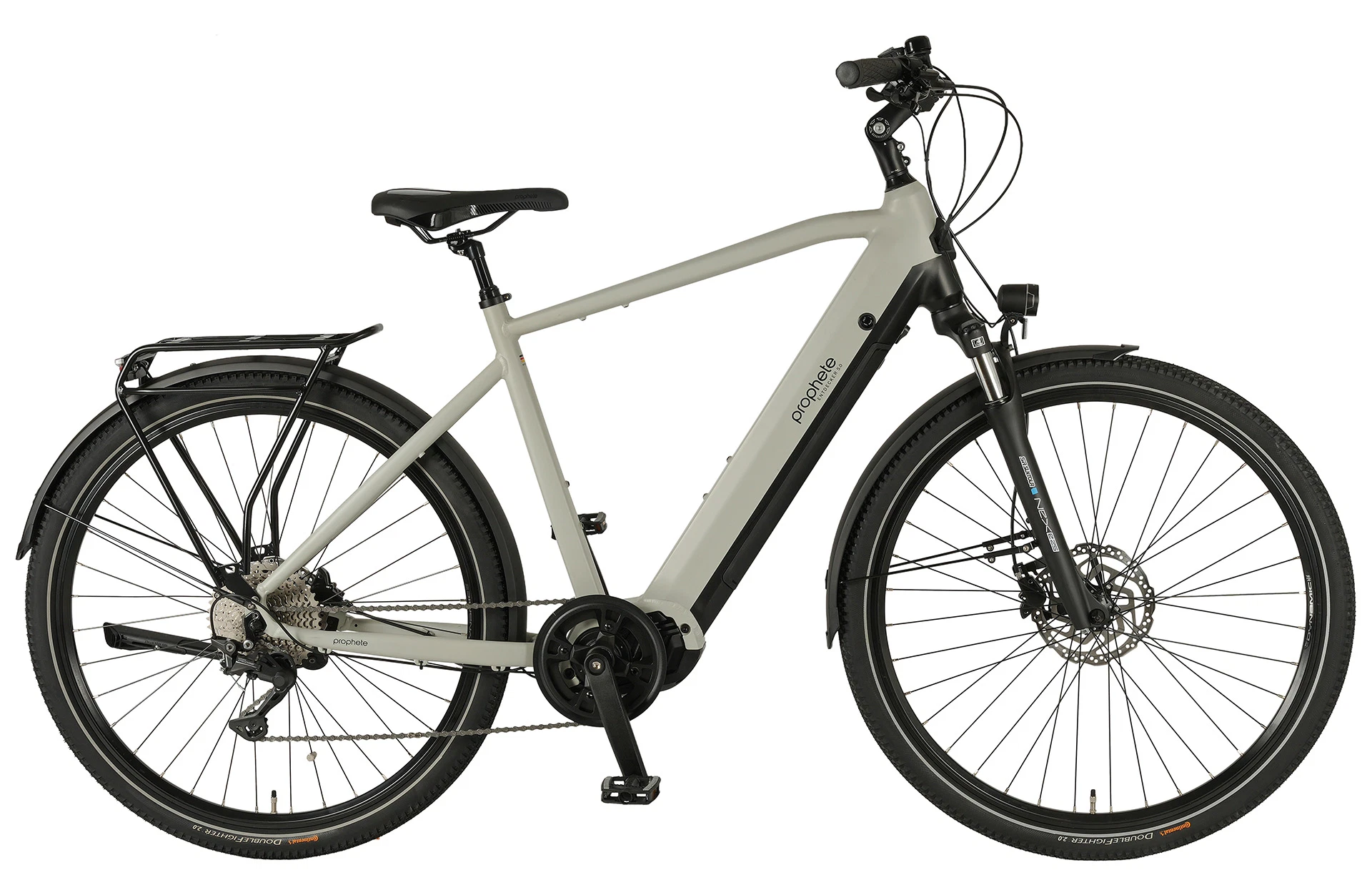 Entdecker 5.0 grau City E-Bike - Planaufnahme auf weißem Grund