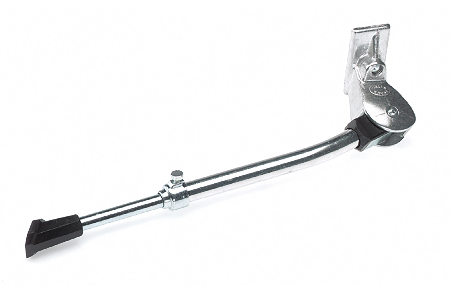 Fahrradständer silber - diagonale Ansicht auf weißem Grund