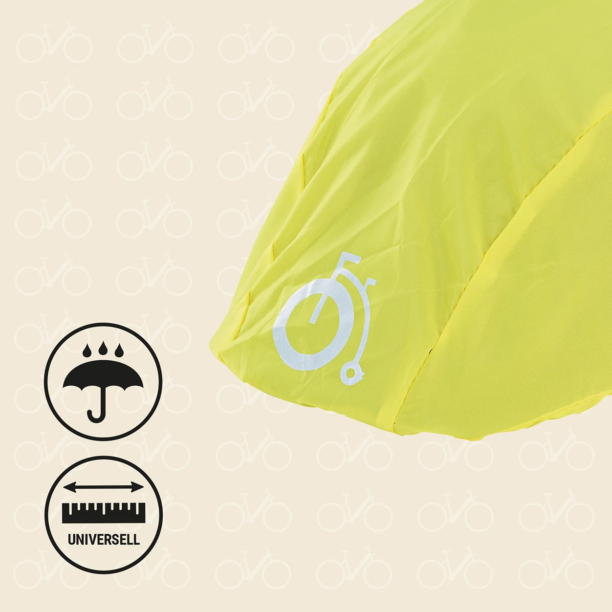Regenüberzug für Fahrradhelme - detailansicht