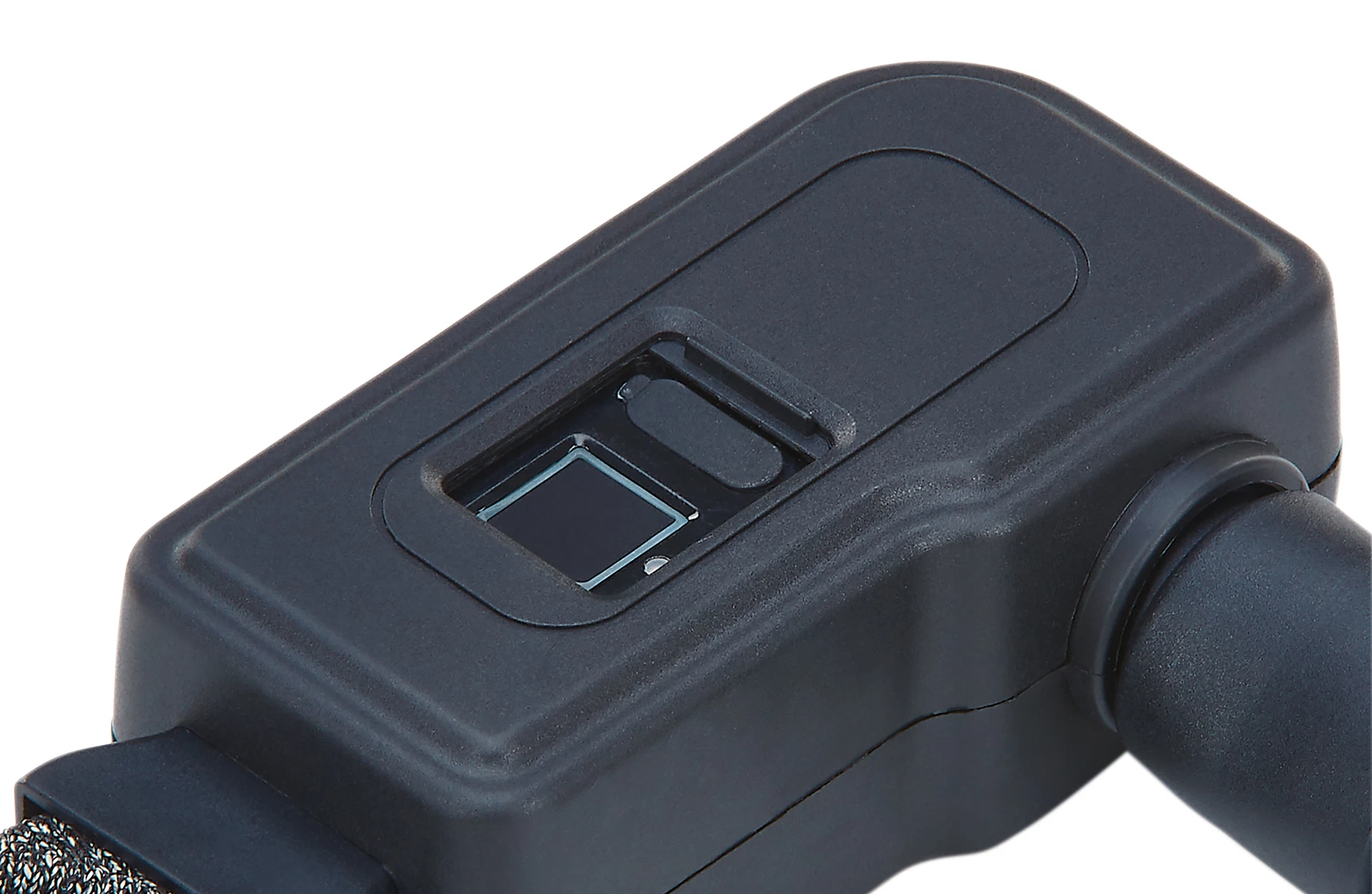 Kettenschloss Fingerabdrucksensor - Detailansicht auf weißem Grund