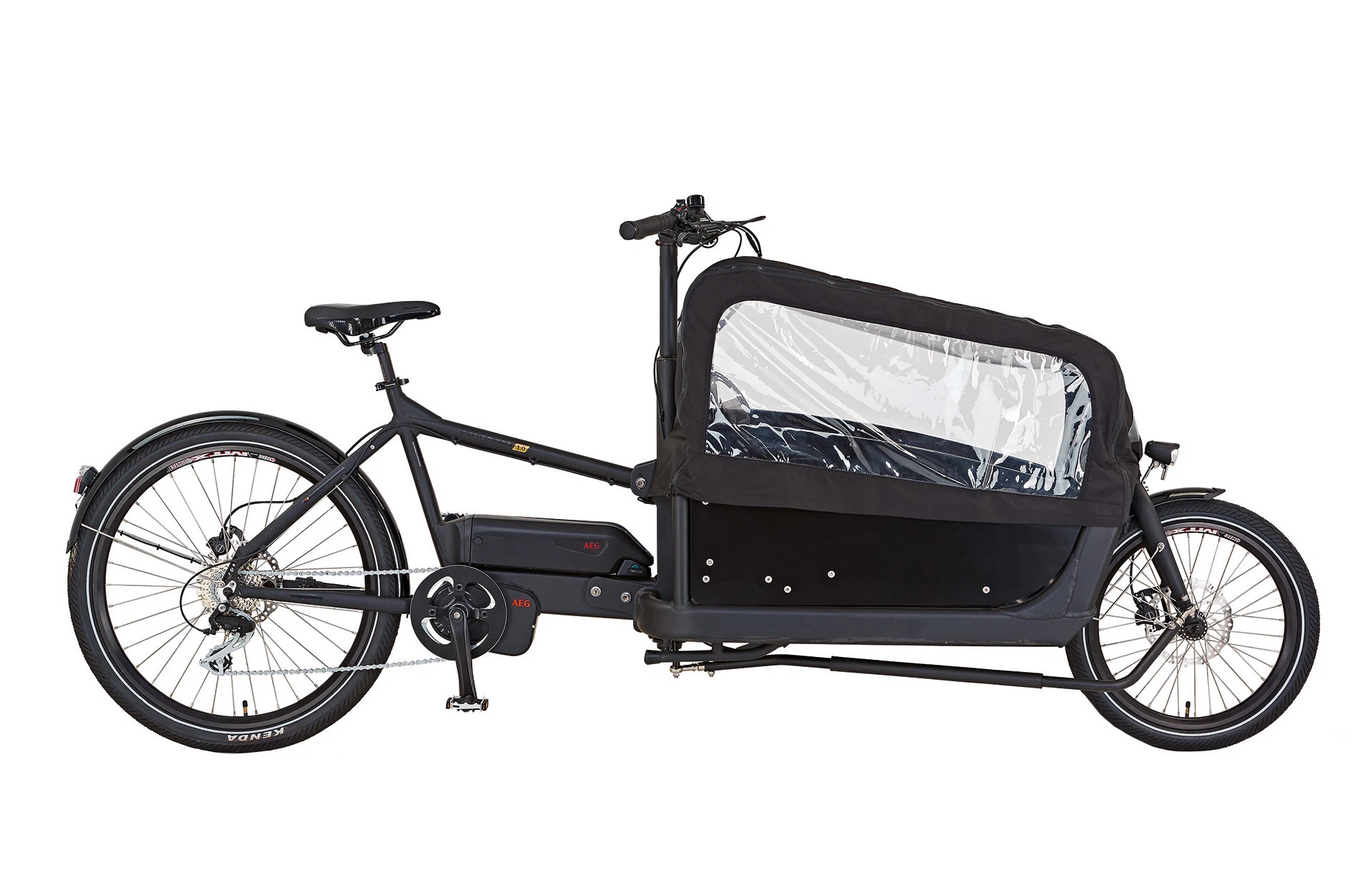 Seitenansicht Prophete Cargo E-Bike mit geschlossenem Verdeck
