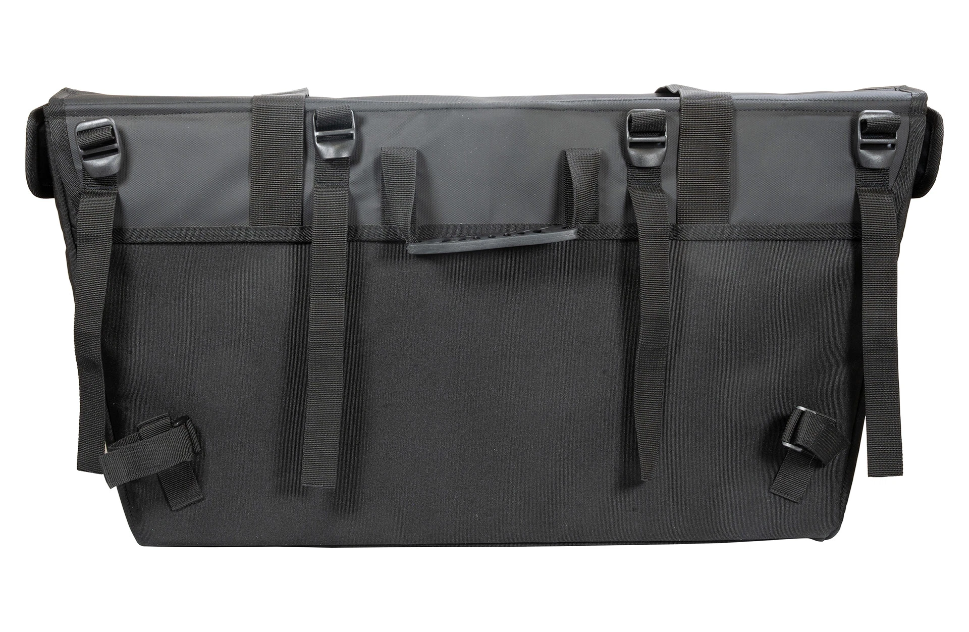 Vollansicht Longtail Packtasche einzeln von hinten fotografiert vor weißem Hintergrund