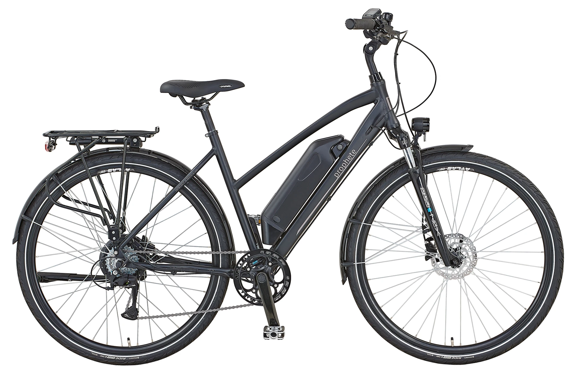Seitenansicht Prophete Trekking E-Bike mit Trapezrahmen