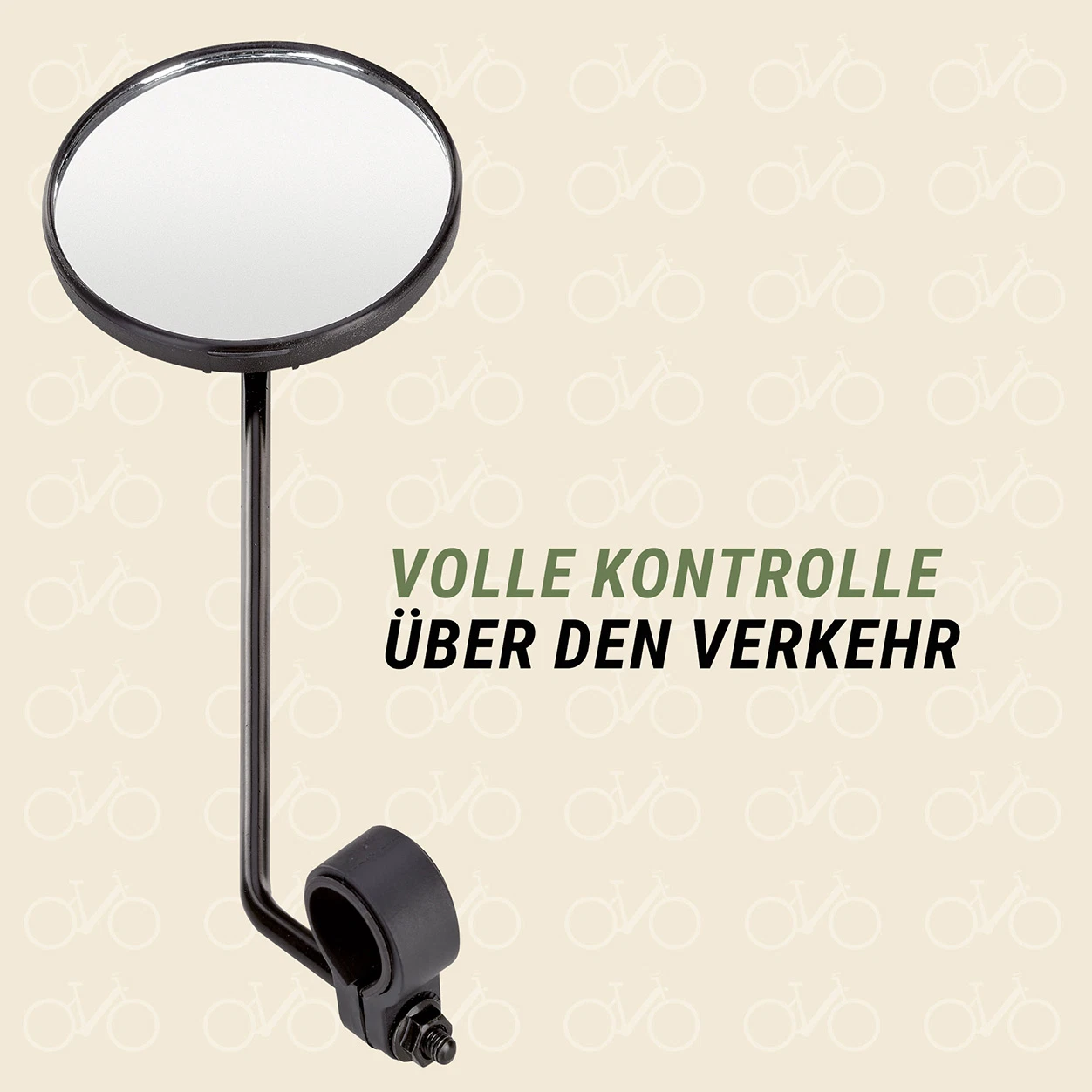 Fahrradspiegel volle Kontrolle über den Verkehr - diagonale Ansicht