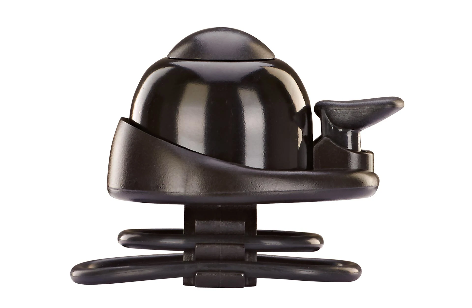 Klingel schwarz - diagonale Ansicht auf weißem Grund