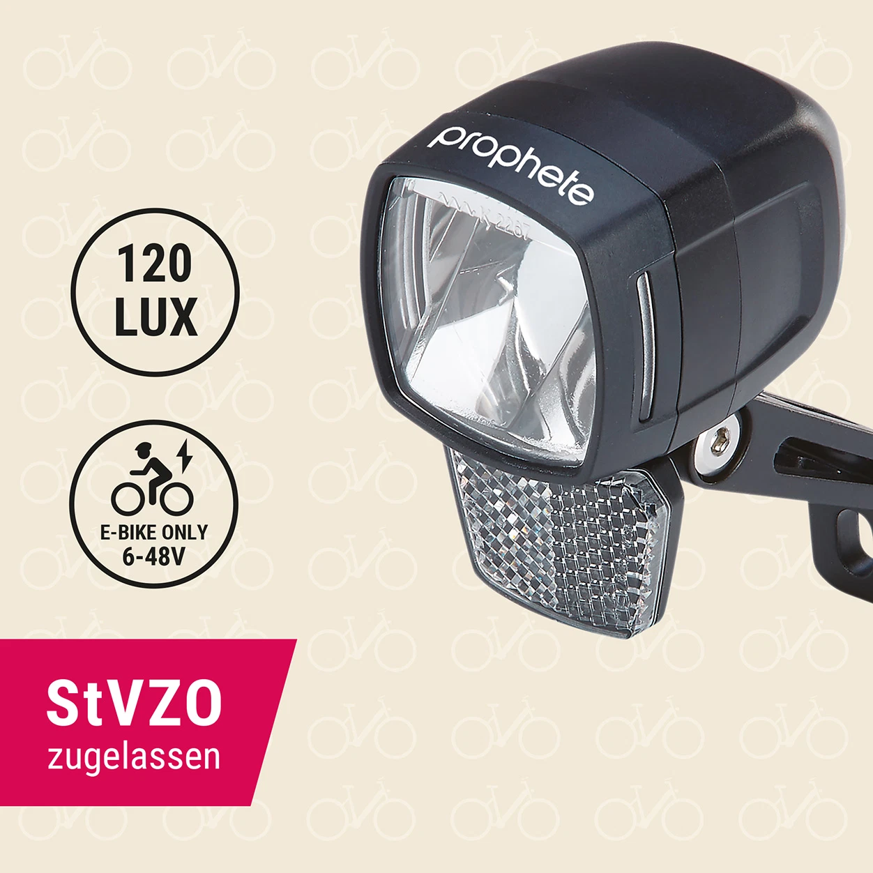 E-Bike Scheinwerfer 120 LUX