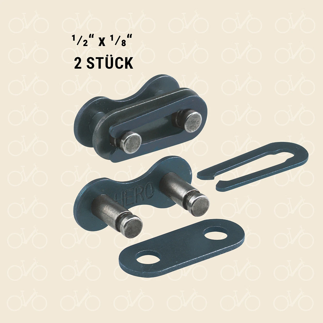 Kettenverschlussglieder 1/2 x 1/8 2 Stück - diagonale Ansicht