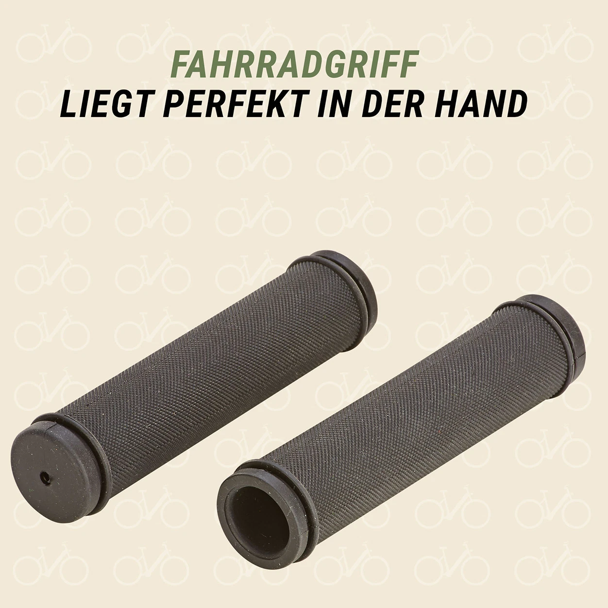 Fahrradgriffe Schwarz liegt perfekt in der Hand - diagonale Ansicht