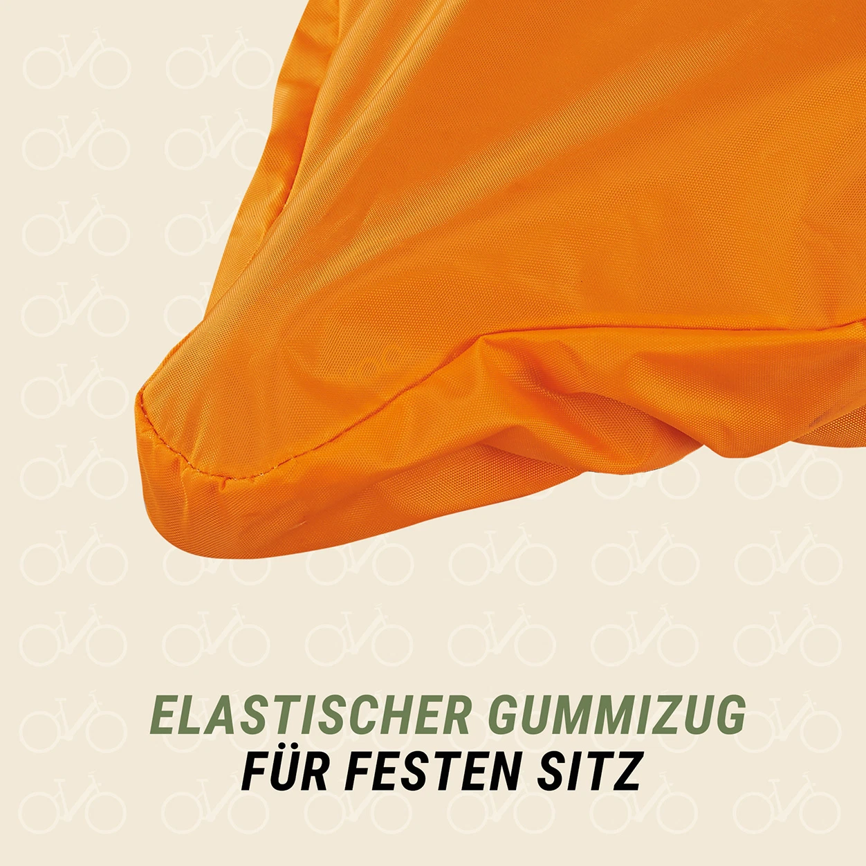 Sattelüberzug orange Gummizug - Ansicht von vorne
