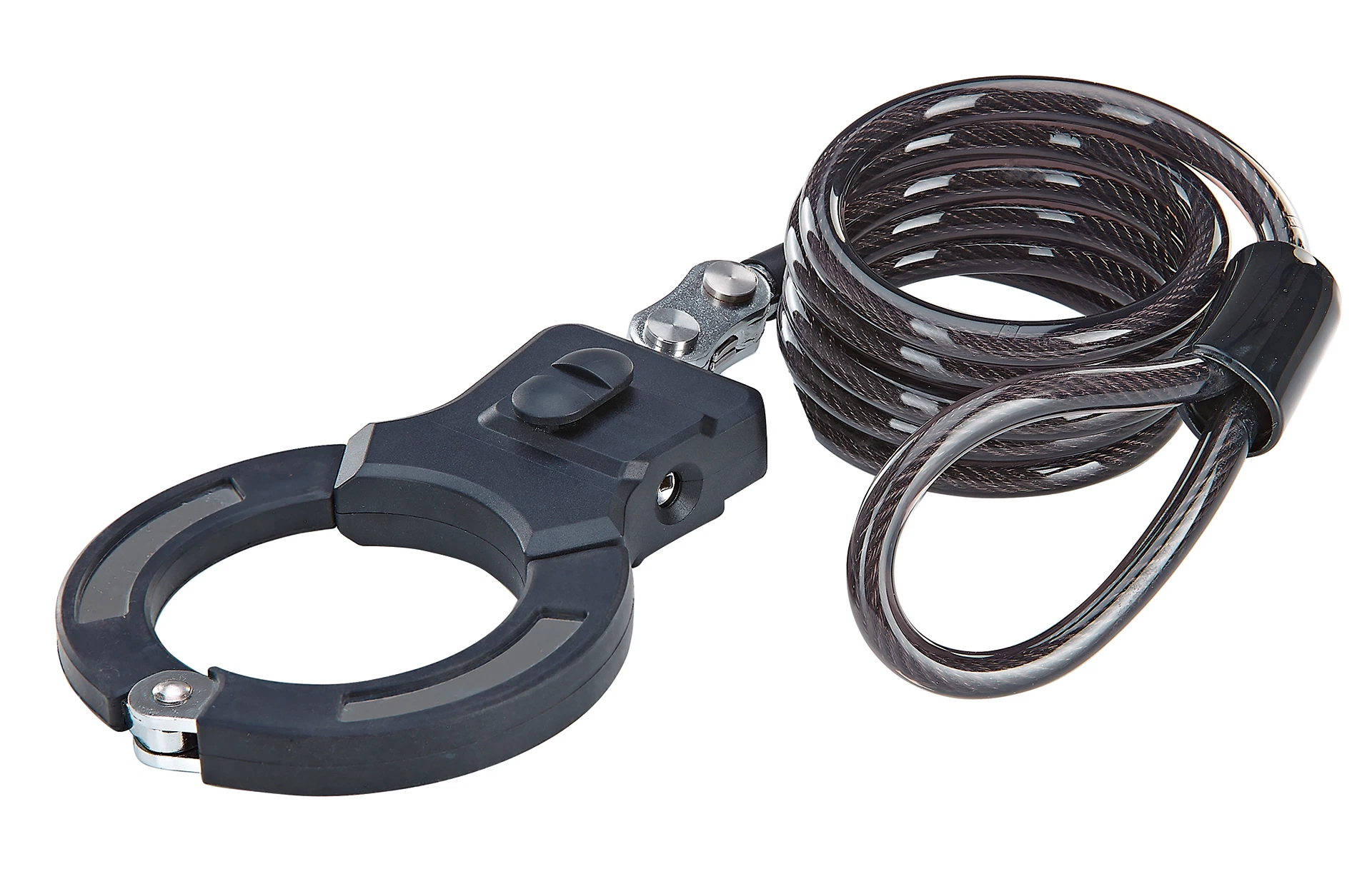 Handschellenschloss - diagonale Ansicht auf weißem Grund