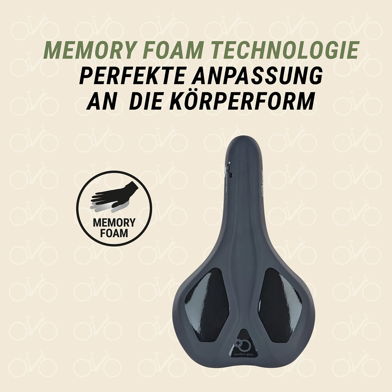 Trekking Sattel Memory Foam Technologie für perfekte Anpassung an die Körperform - Ansicht von oben