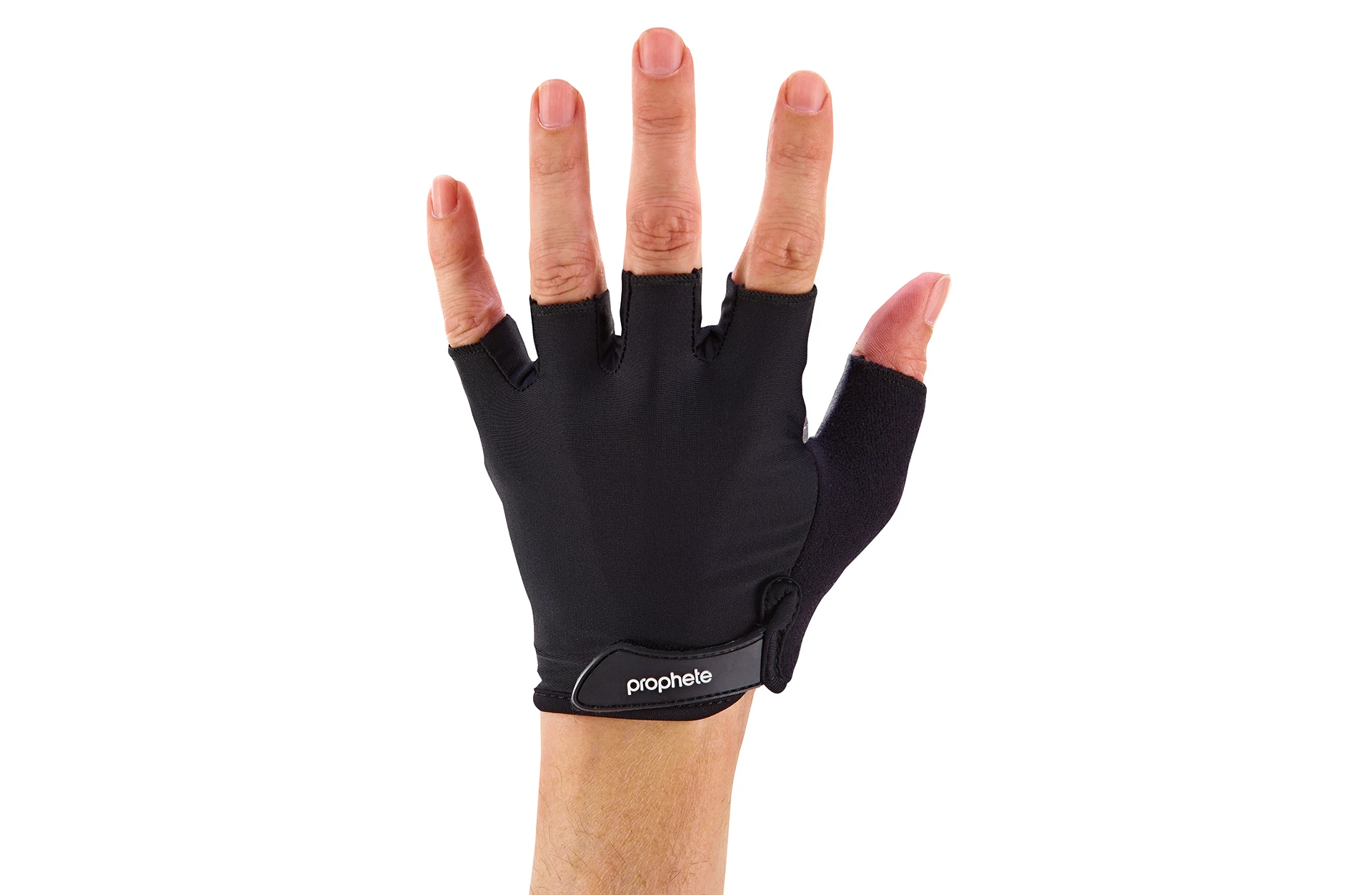 Fahrradhandschuhe kurz - Ansicht Außenseite auf weißem Grund