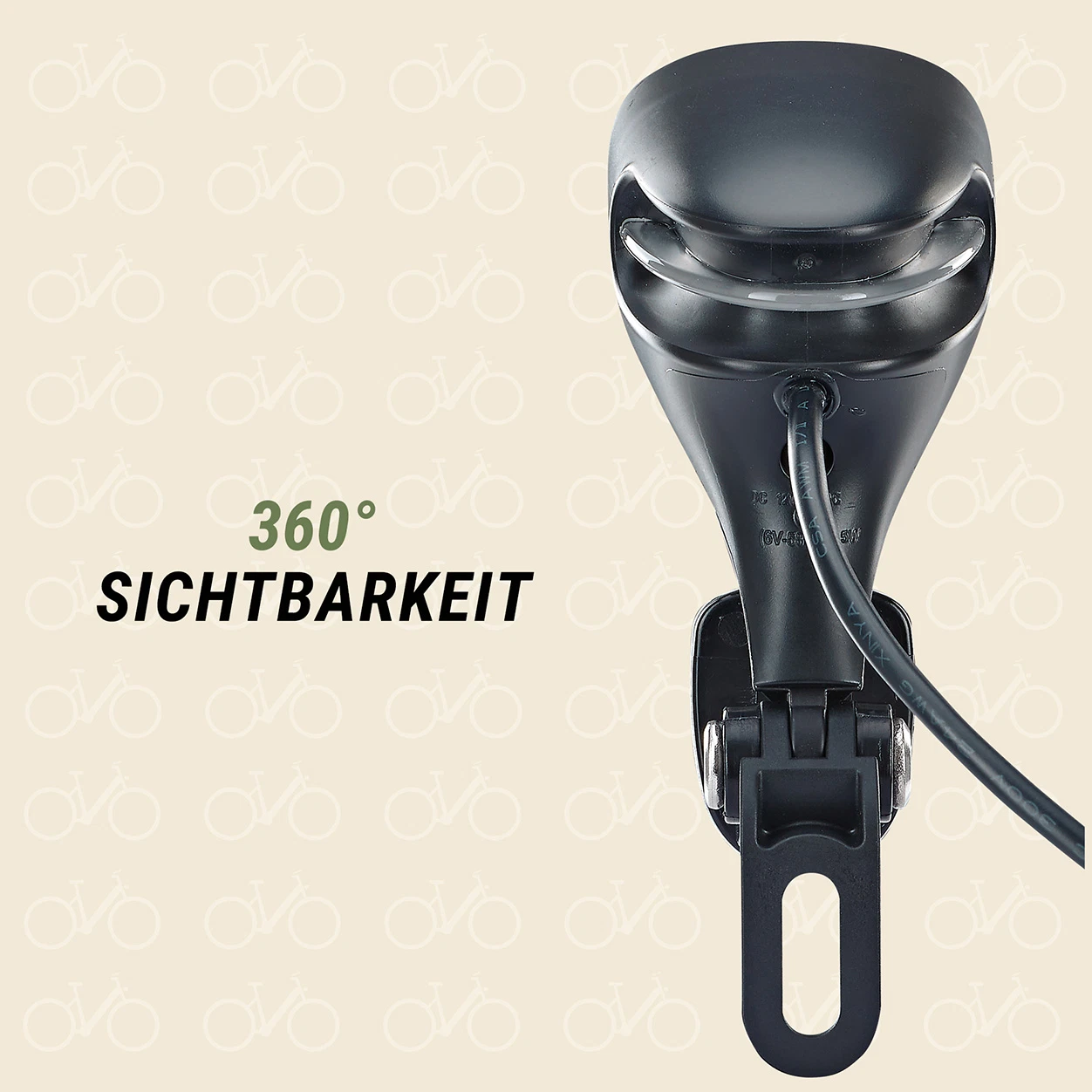 E-Bike Scheinwerfer 80 LUX 360 Grad Sichtbarkeit - hintere Ansicht