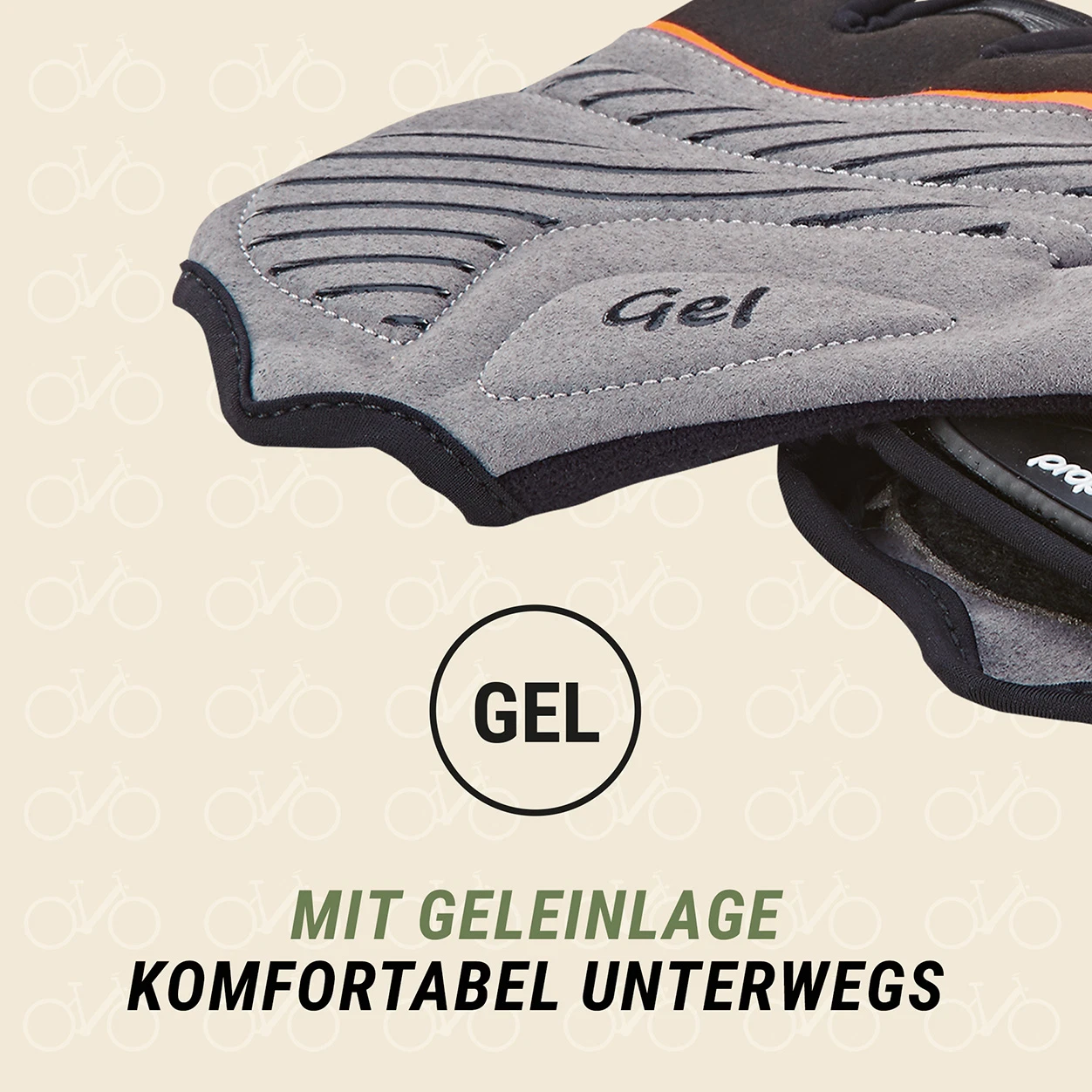 Fahrradhandschuhe kurz mit Geleinlagen - detailansicht