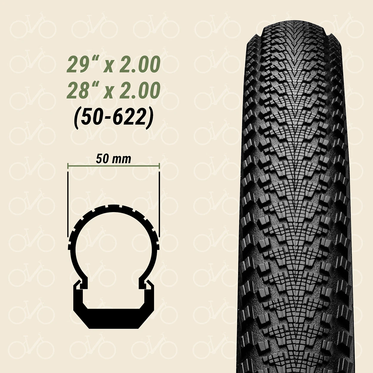 Reifen 29" x 2.00 / 28" x 2.00 (50-622) DOUBLE FIGHTER III