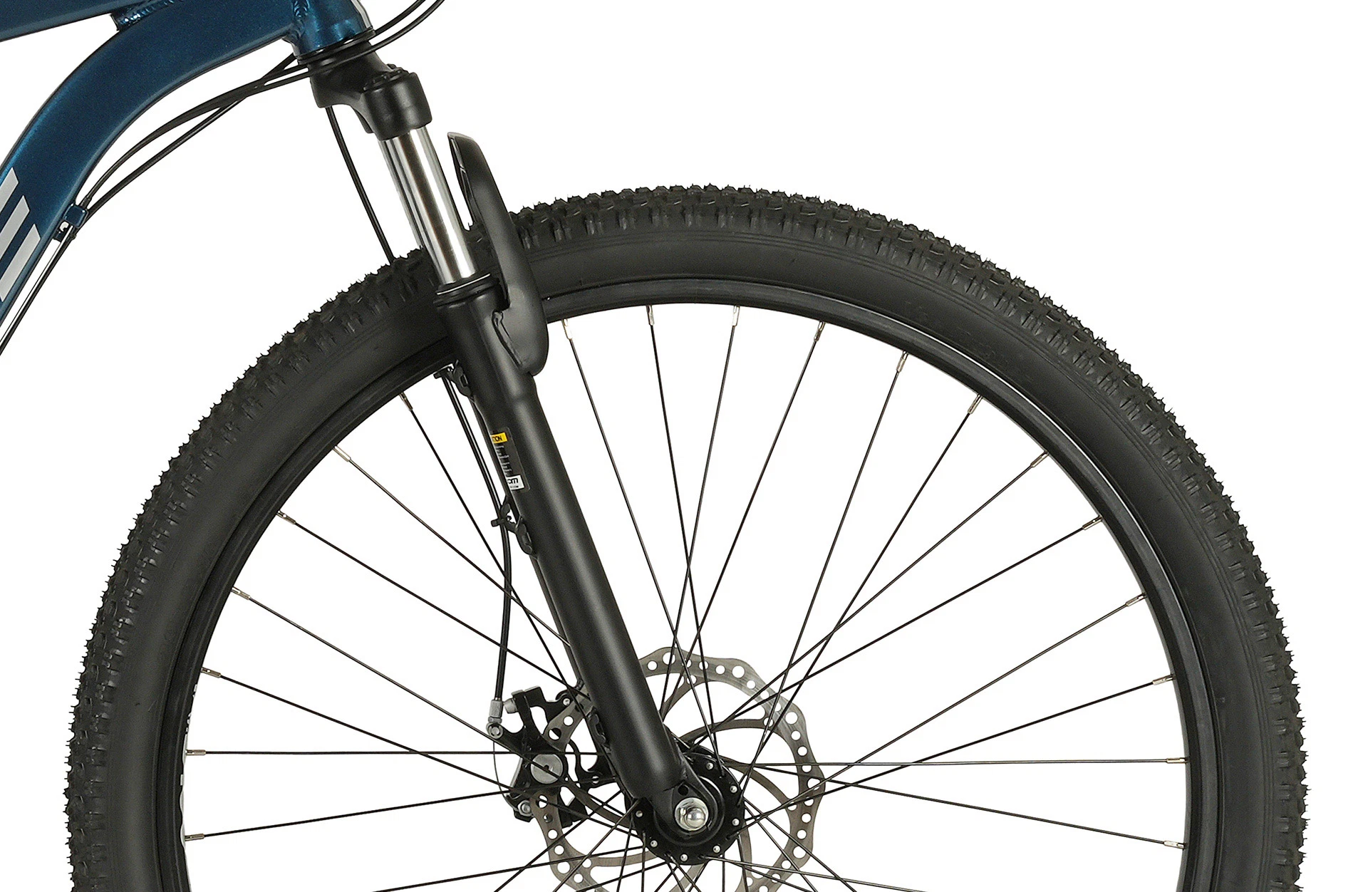 Dice 100 Mountainbike - Detailaufnahme Gabel auf weißem Grund