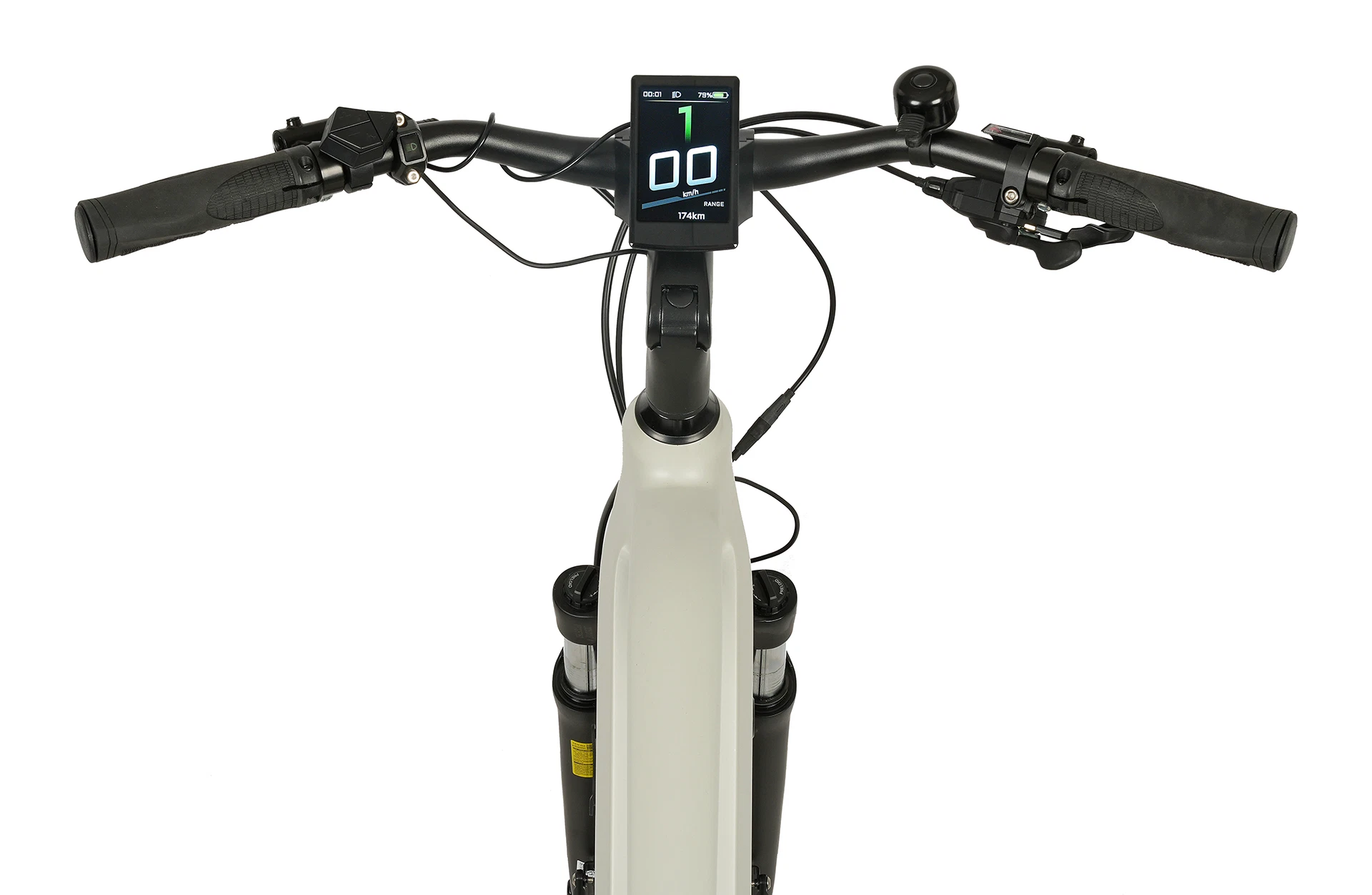 Entdecker 5.0 grau City E-Bike - Detailansicht Display auf weißem Grund
