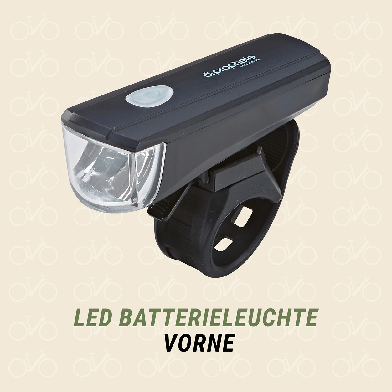 LED Batterieleuchte vorne - diagonale Ansicht