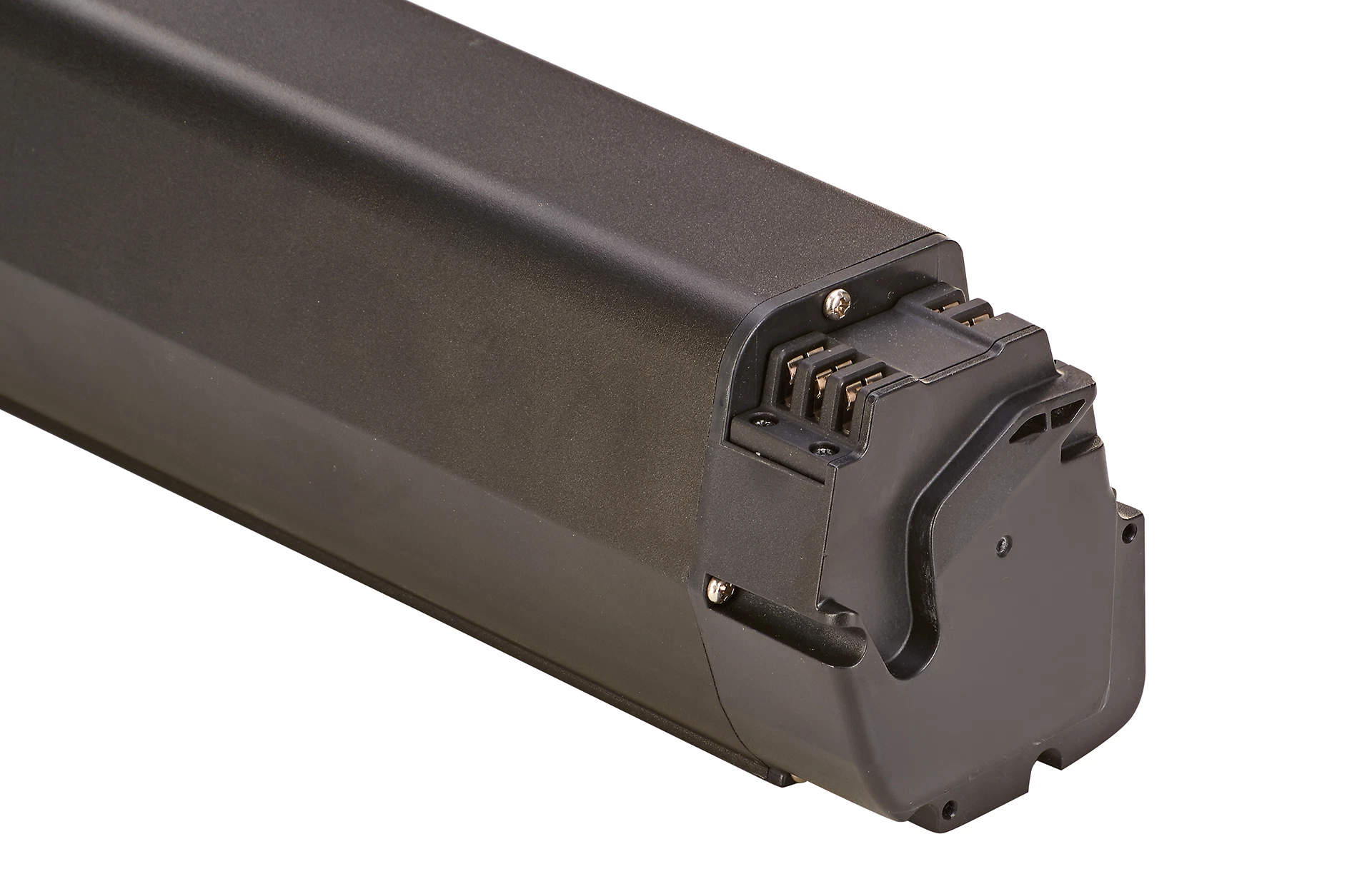 E-Bike Akku AEG vollintegriert Ladeanschluss - diagonale Ansicht auf weißem Grund