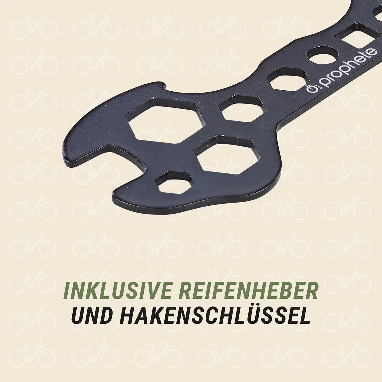 Universal Werkzeugsschlüssel mit Reifenheber und Hakenschlüssel - detailansicht