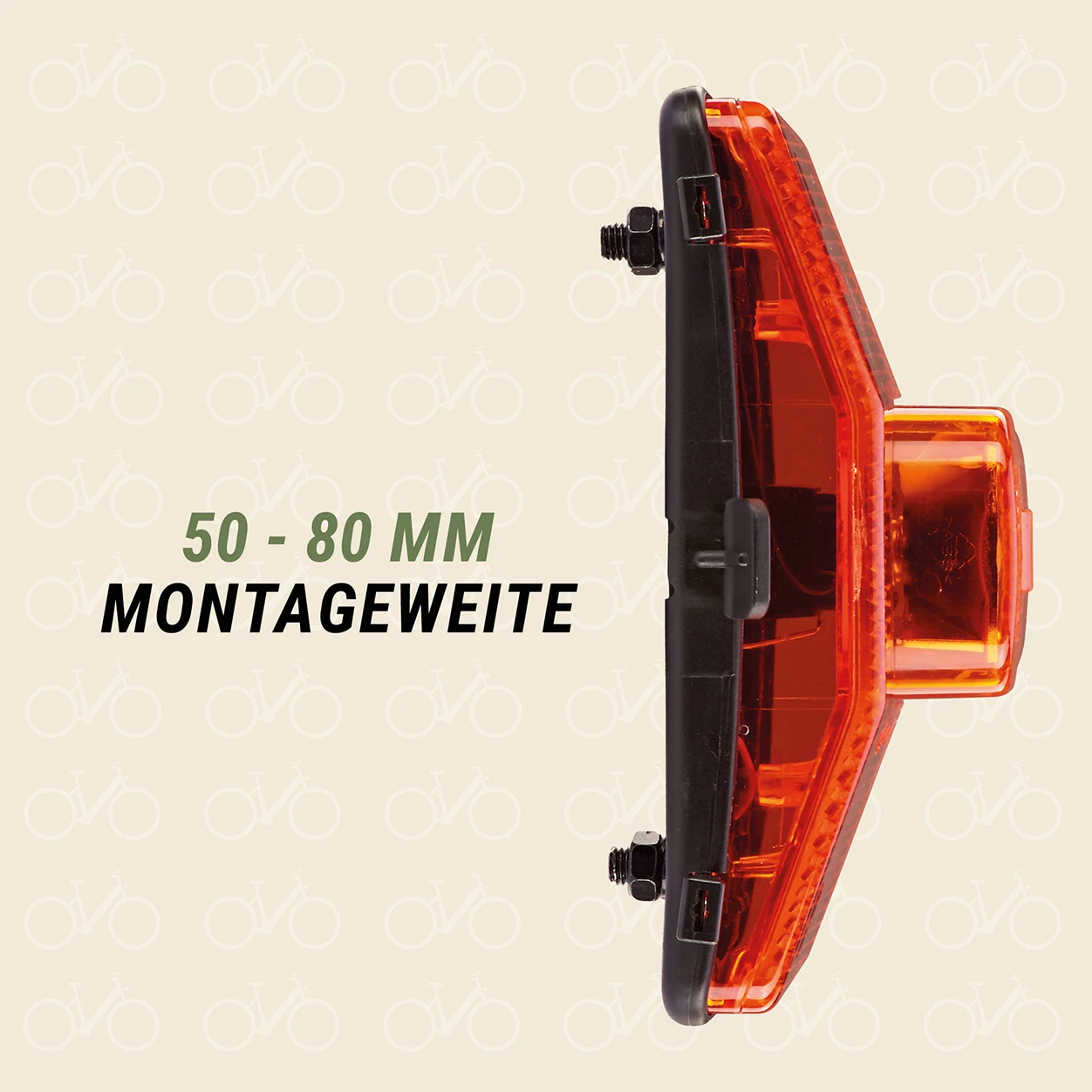Rücklicht 50-80mm Montageweite- seitliche Ansicht