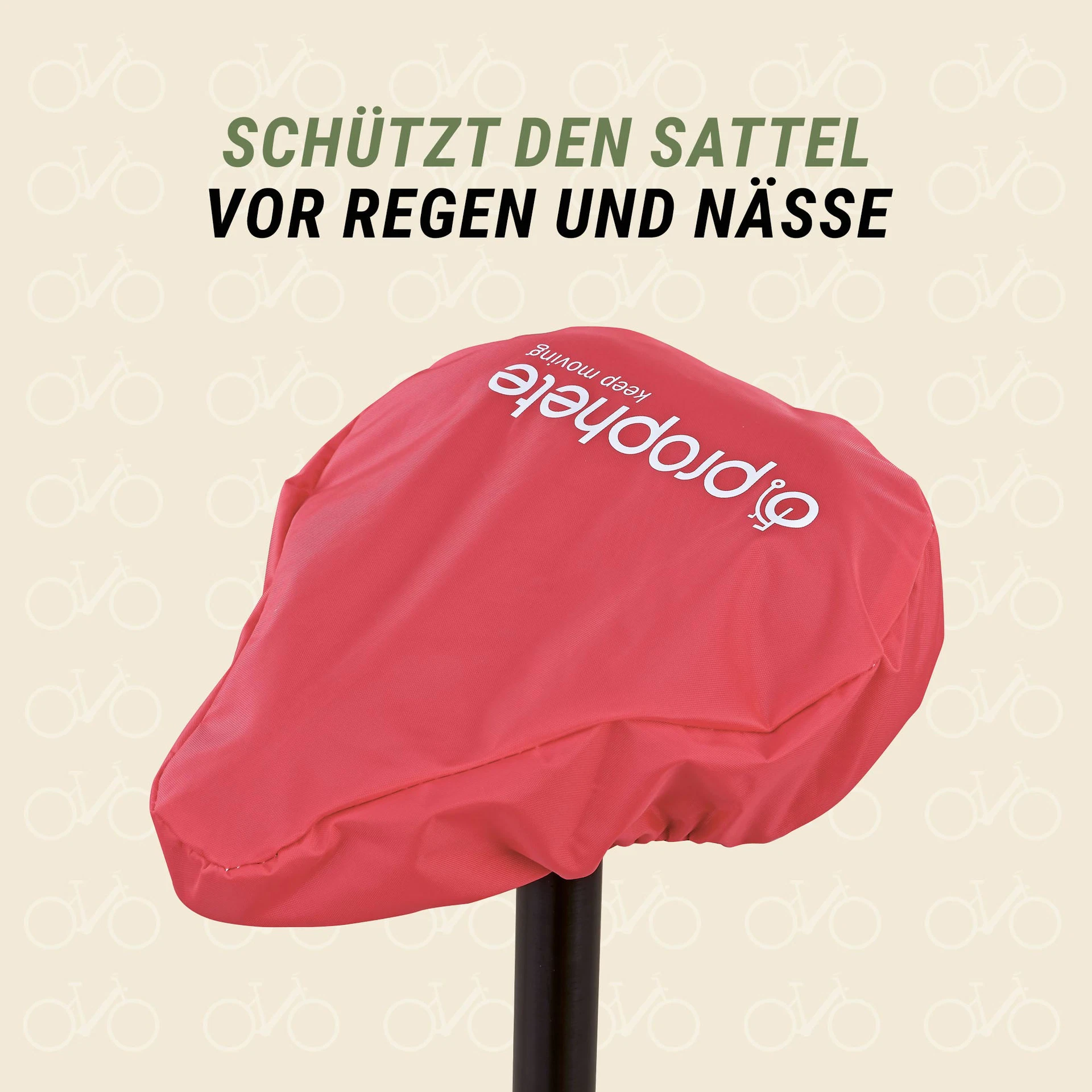 Sattelüberzug Schutz vor Regen und Nässe pink auf Sattel