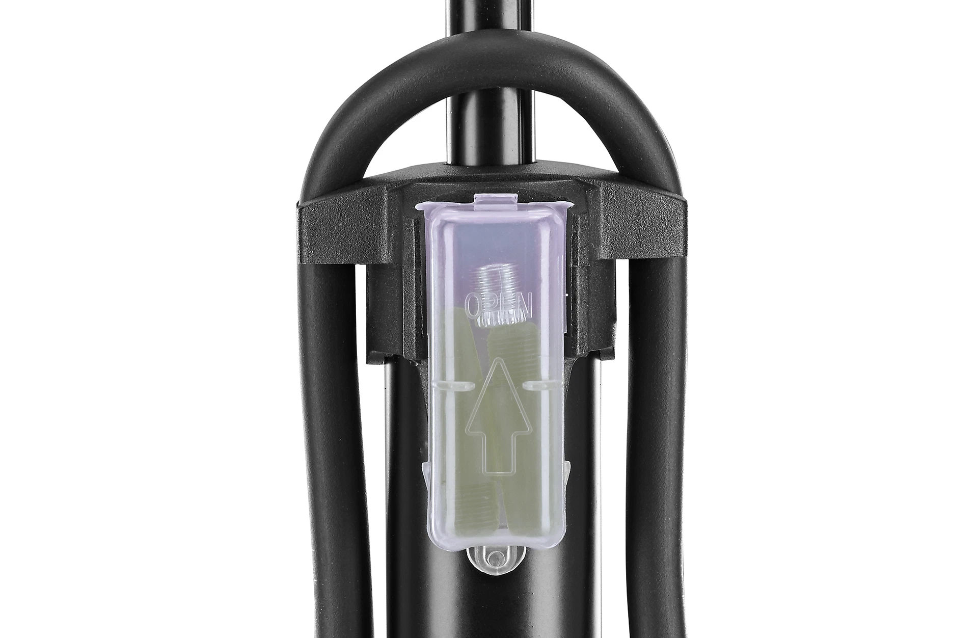 Standluftpumpe schwarz/grün - Detailansicht Adapter