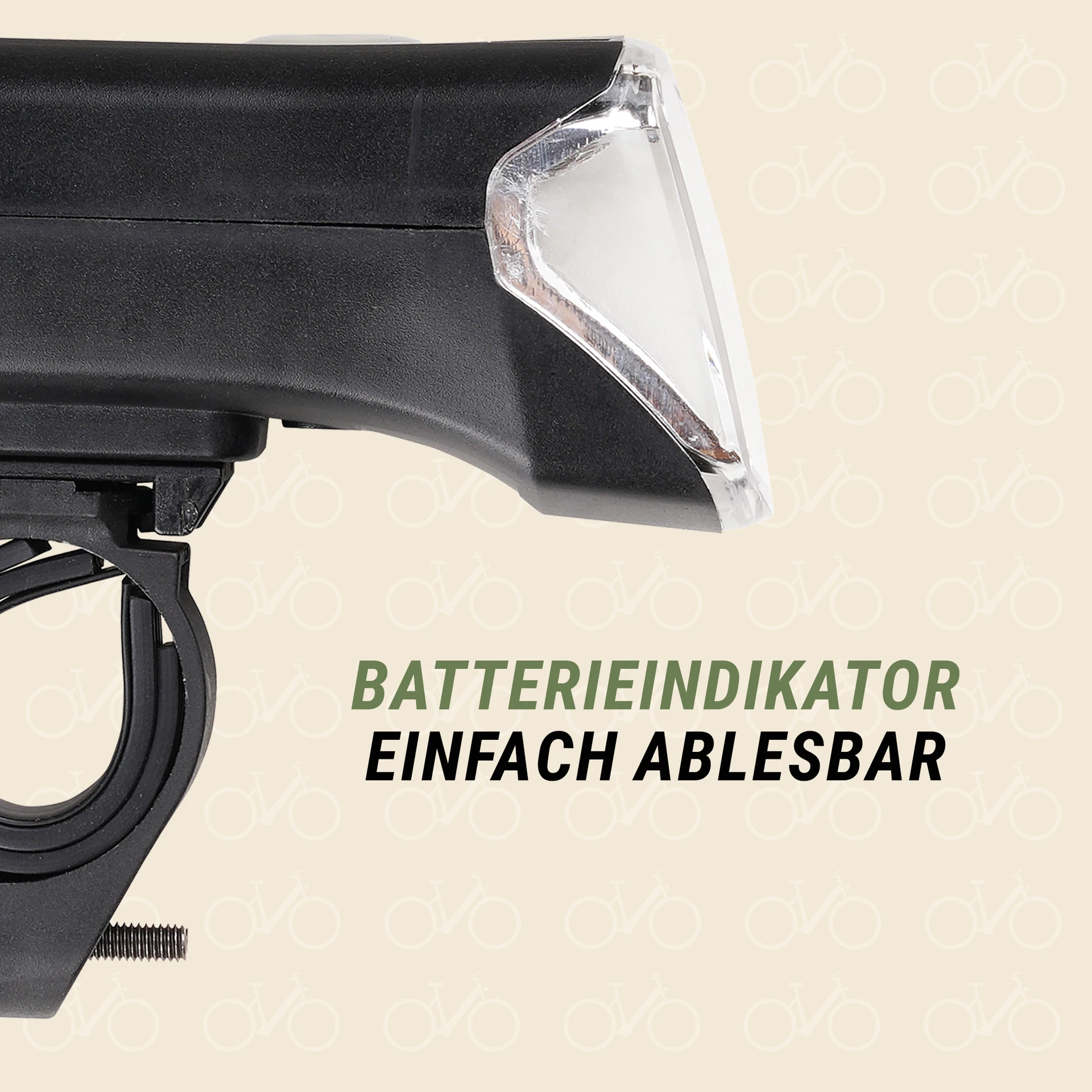 Frontscheinwerfer batterieindikator -  seitliche Ansicht