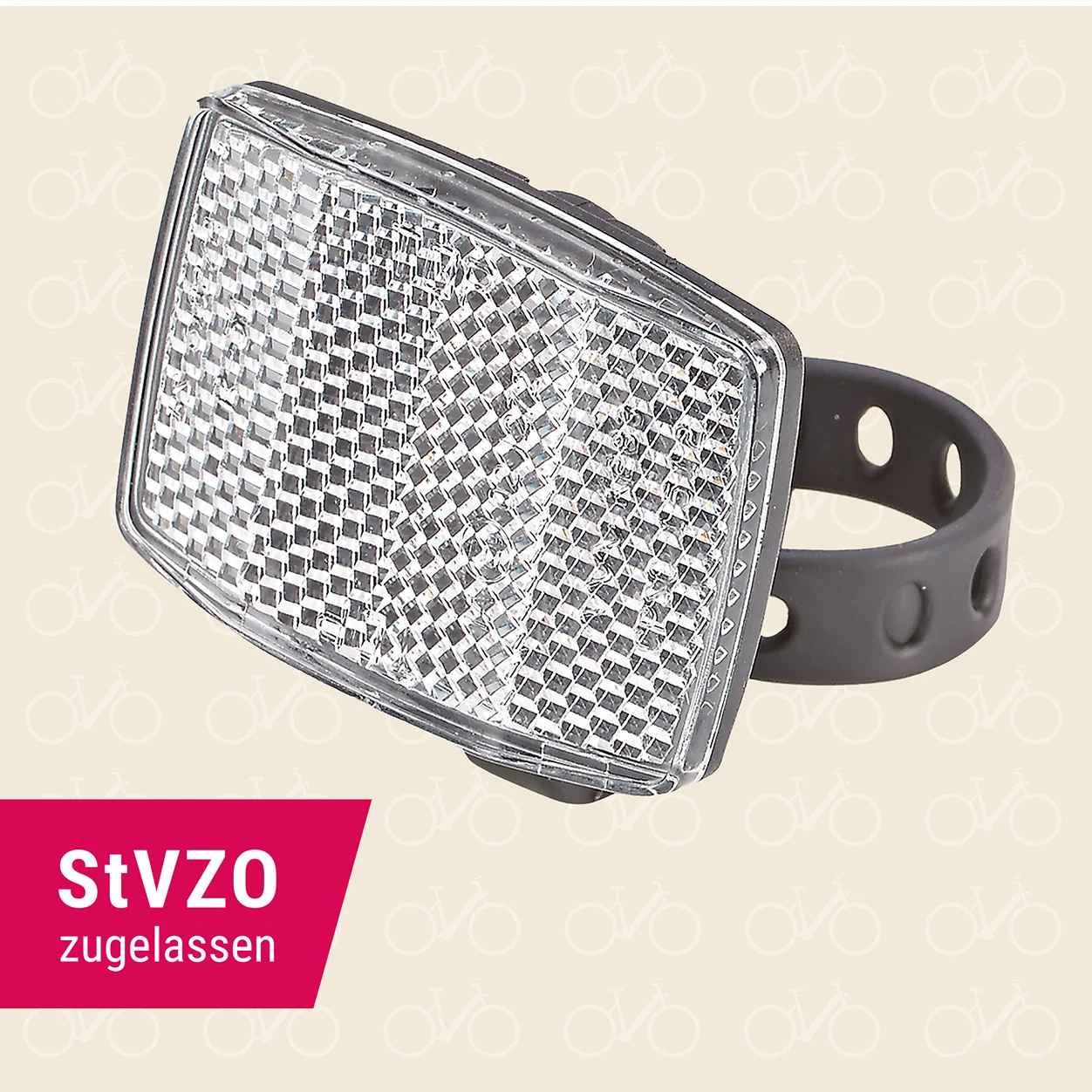 MTB Reflektor Front StVZO zugelassen - diagonale Ansicht