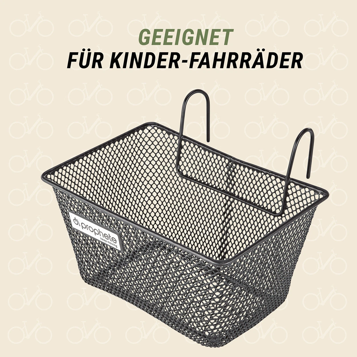 Lenkerfahrradkorb Schwarz für Kinderfahrräder - diagonale Ansicht