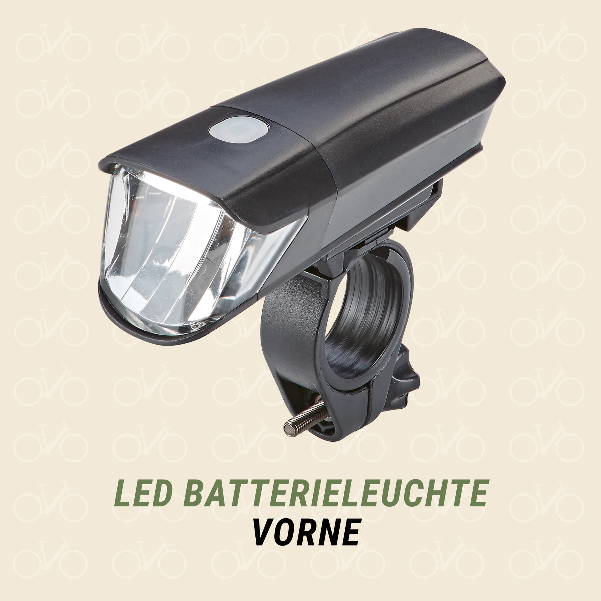 LED Batterieleuchte vorne - diagonale Ansicht