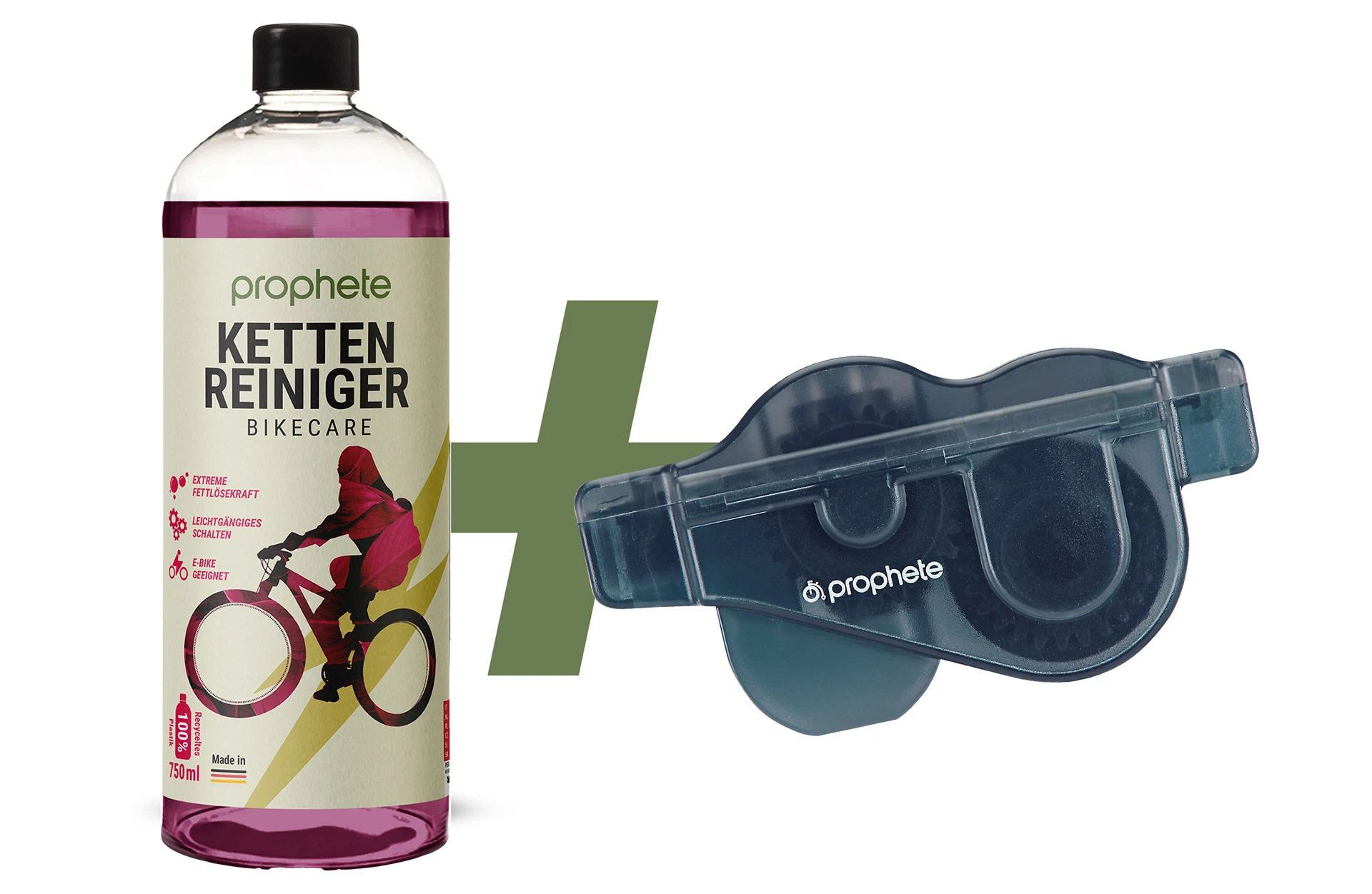 Kettenreinigungs- Set - Ansicht von vorne auf weißem Grund