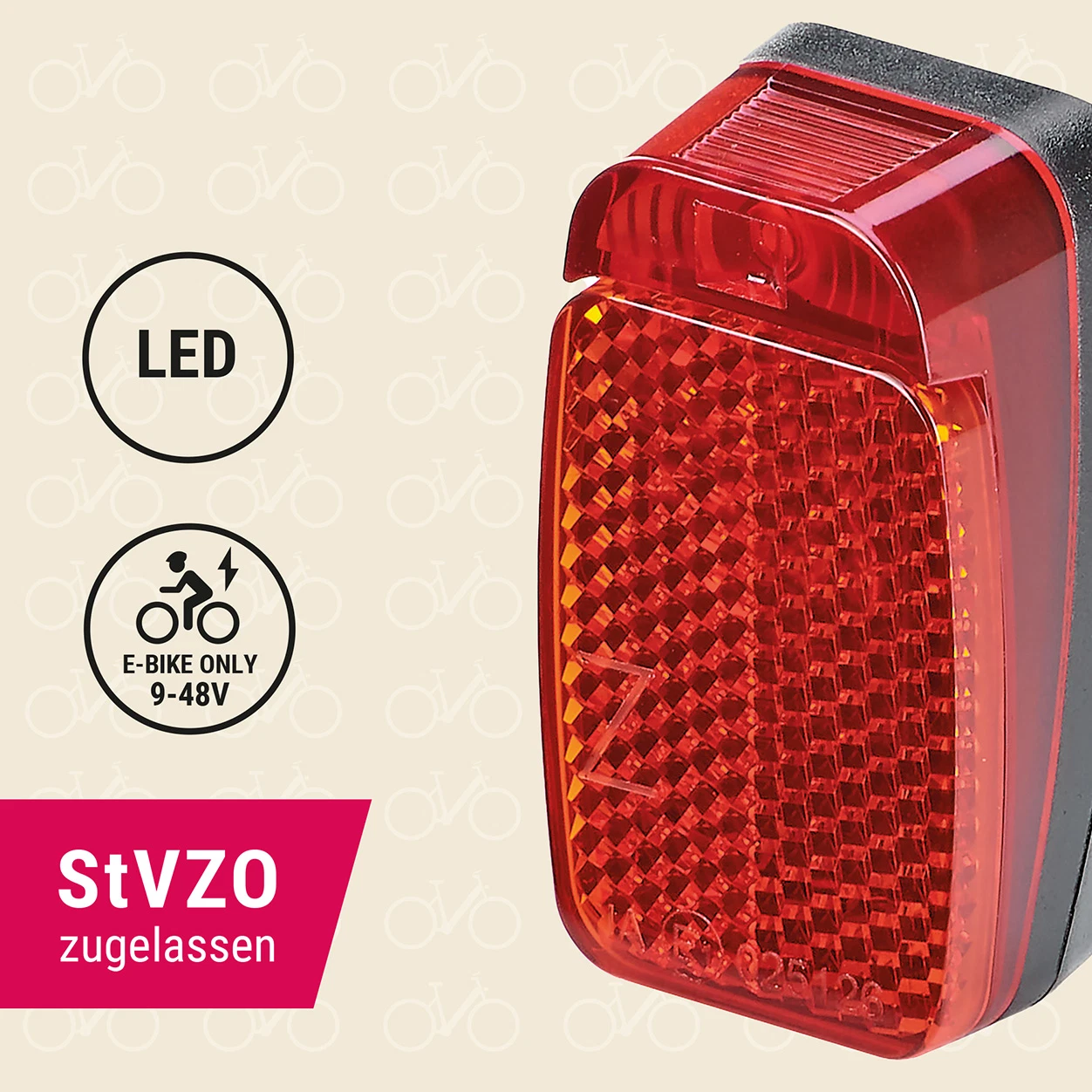 Mini LED-Rücklicht StVZO zugelassen - detailansicht
