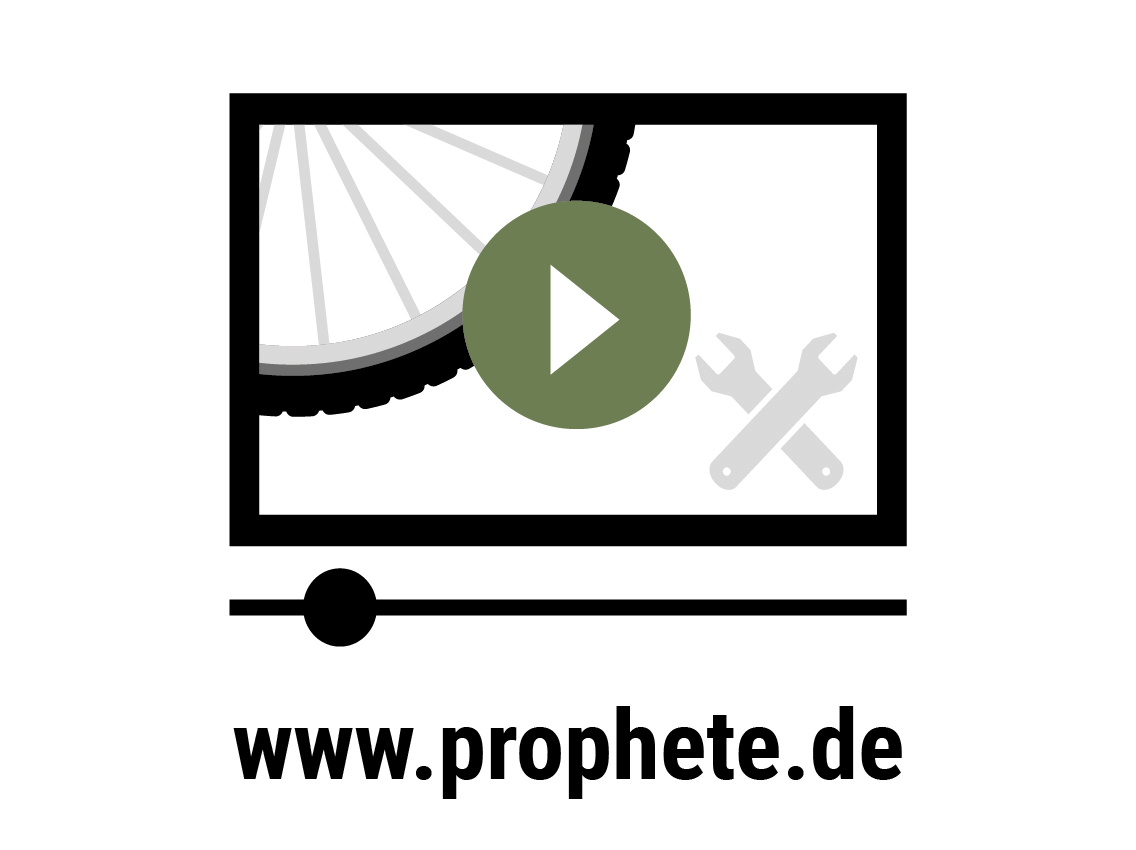 Video-Anleitung zum Reifenwechsel – Symbol mit Fahrradrad und Werkzeugen