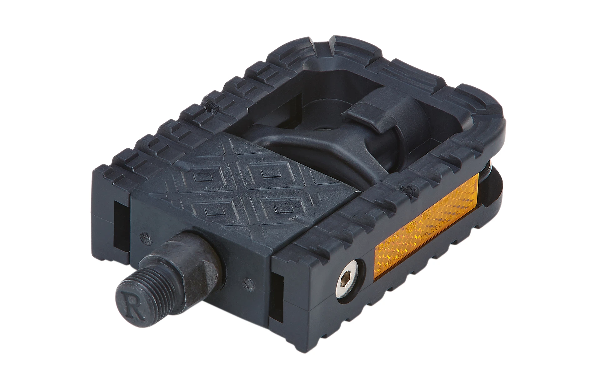 Klapppedale schwarz - diagonale Ansicht auf weißem Grund