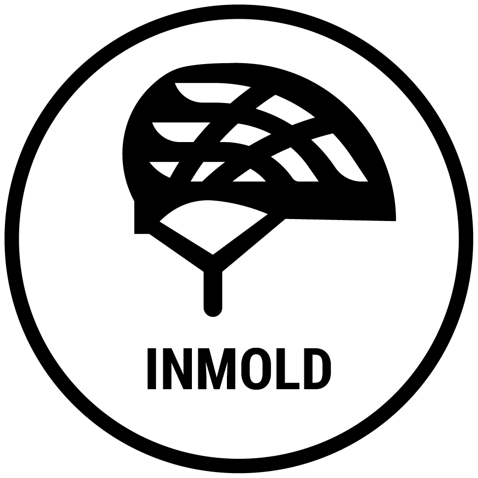 Icon inmold in schwarzem Kreis auf weißem Grund