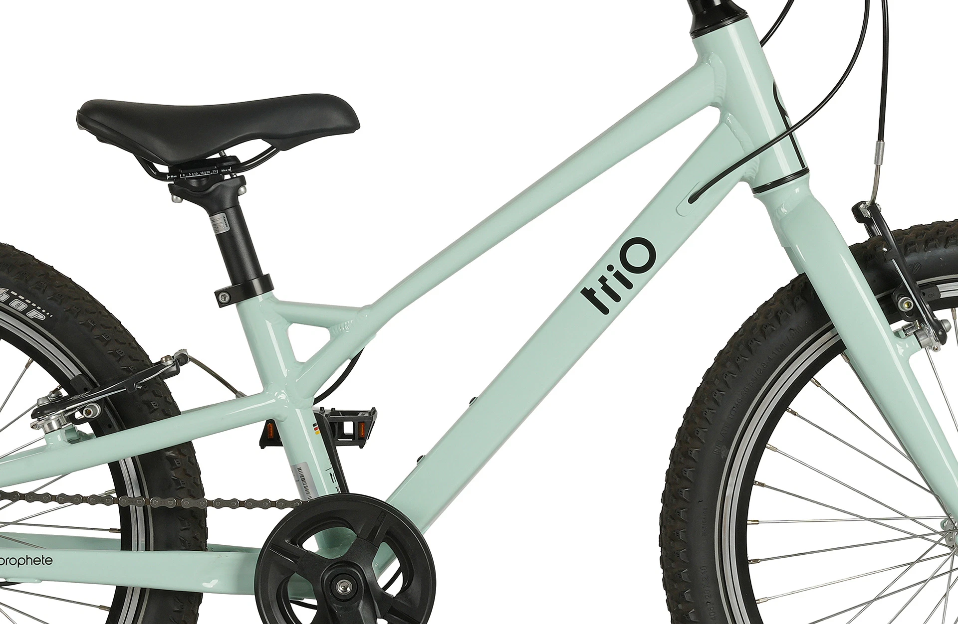 Trio Kinder Mountainbike mint - Detailansicht Rahmen auf weißem Grund