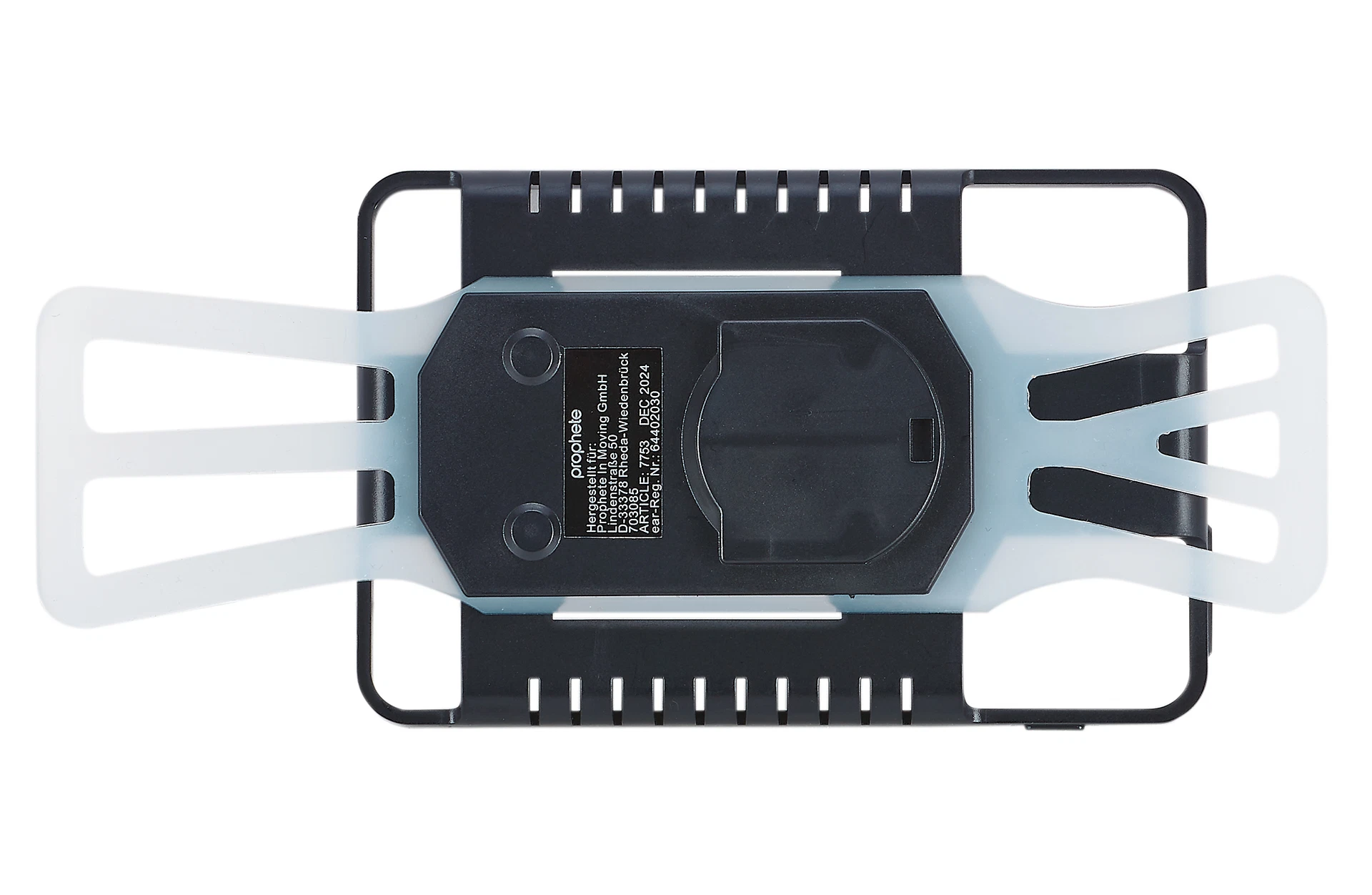 Smartphone Halterung Befestigung - Ansicht von hinten auf weißem Grund