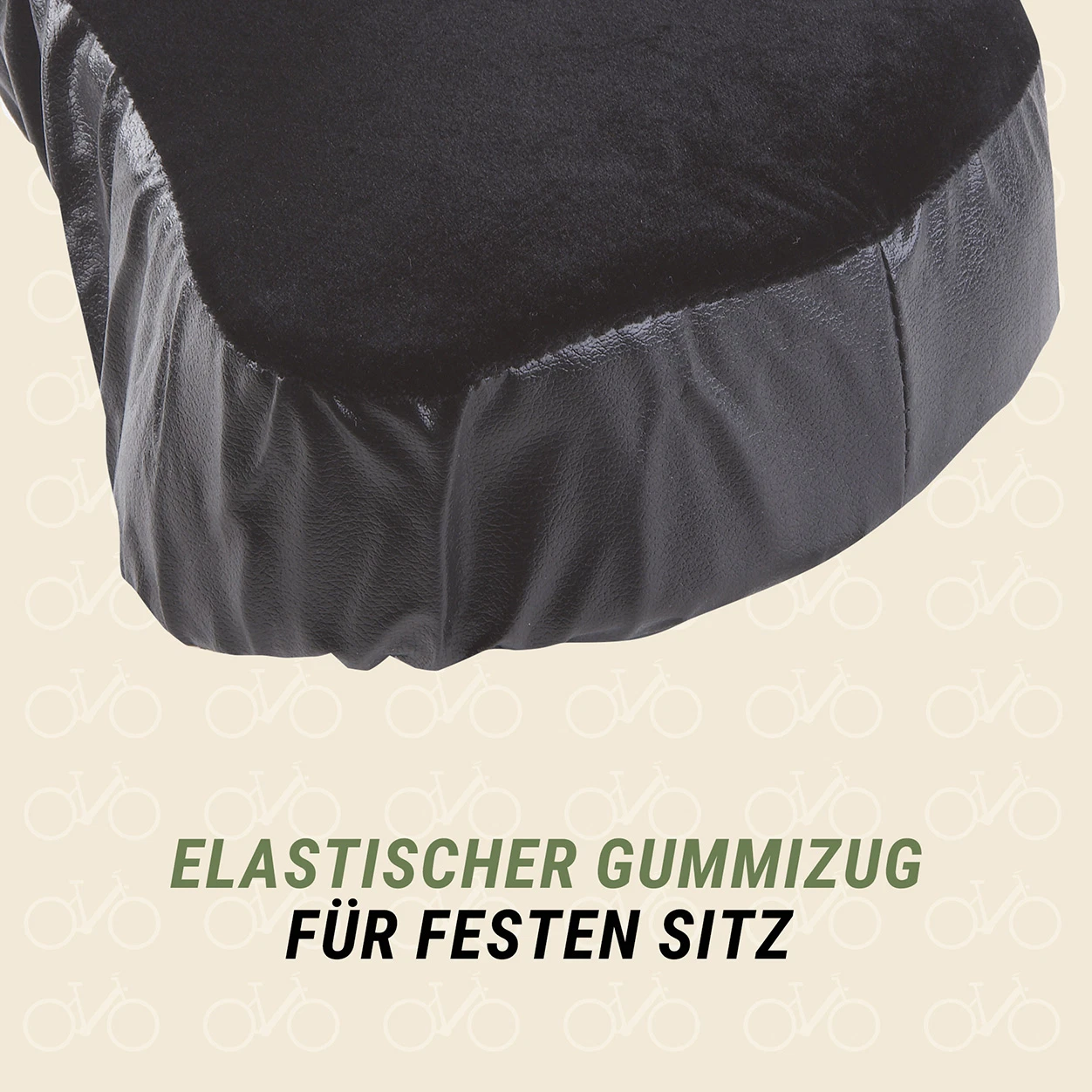Satteldecke Schwarz mit elastischem Gummizug für festen Sitz - detailansicht