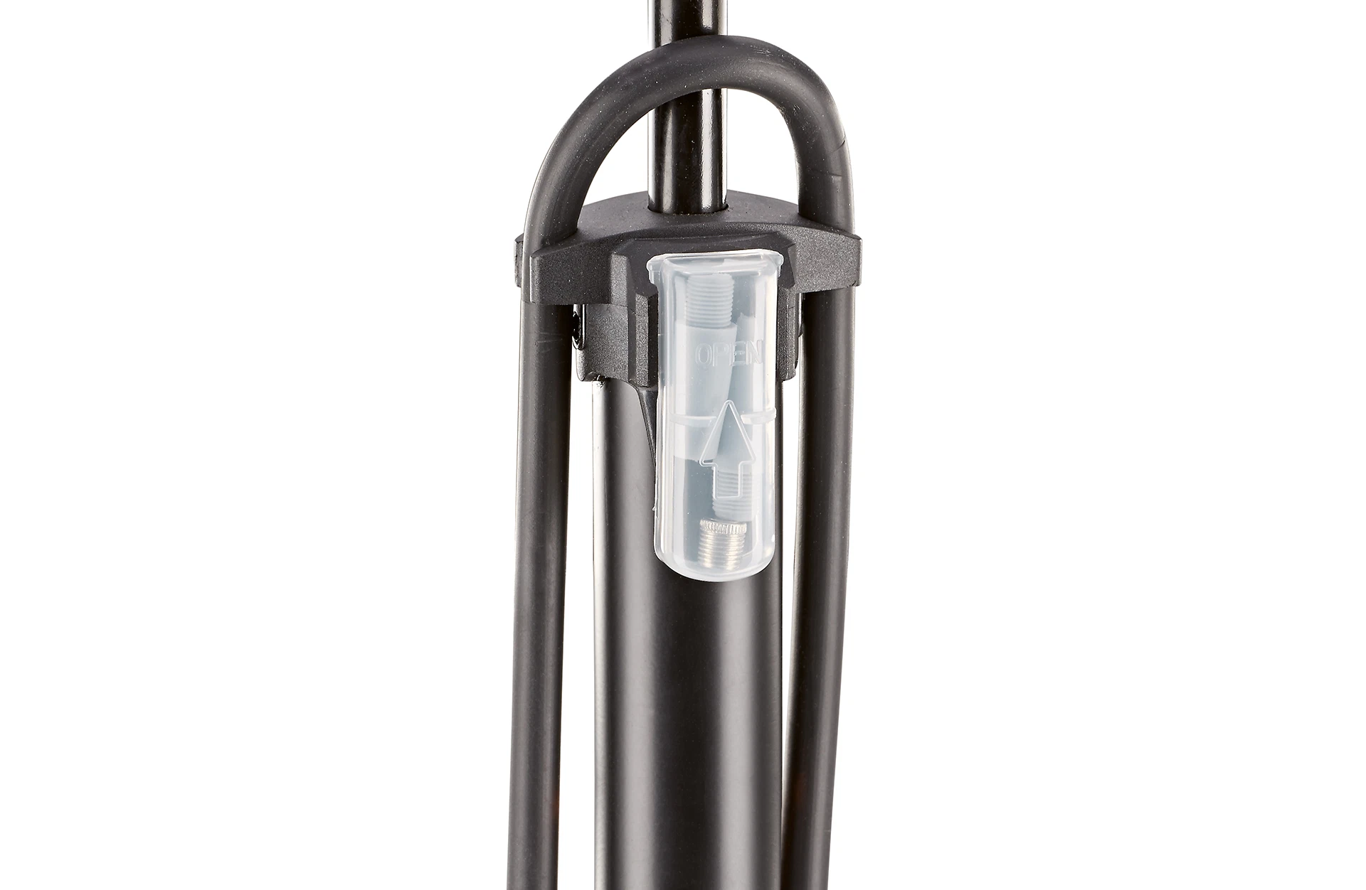 Luftpumpe schwarz grün - Detailansicht Zzubehör auf weißem Grund