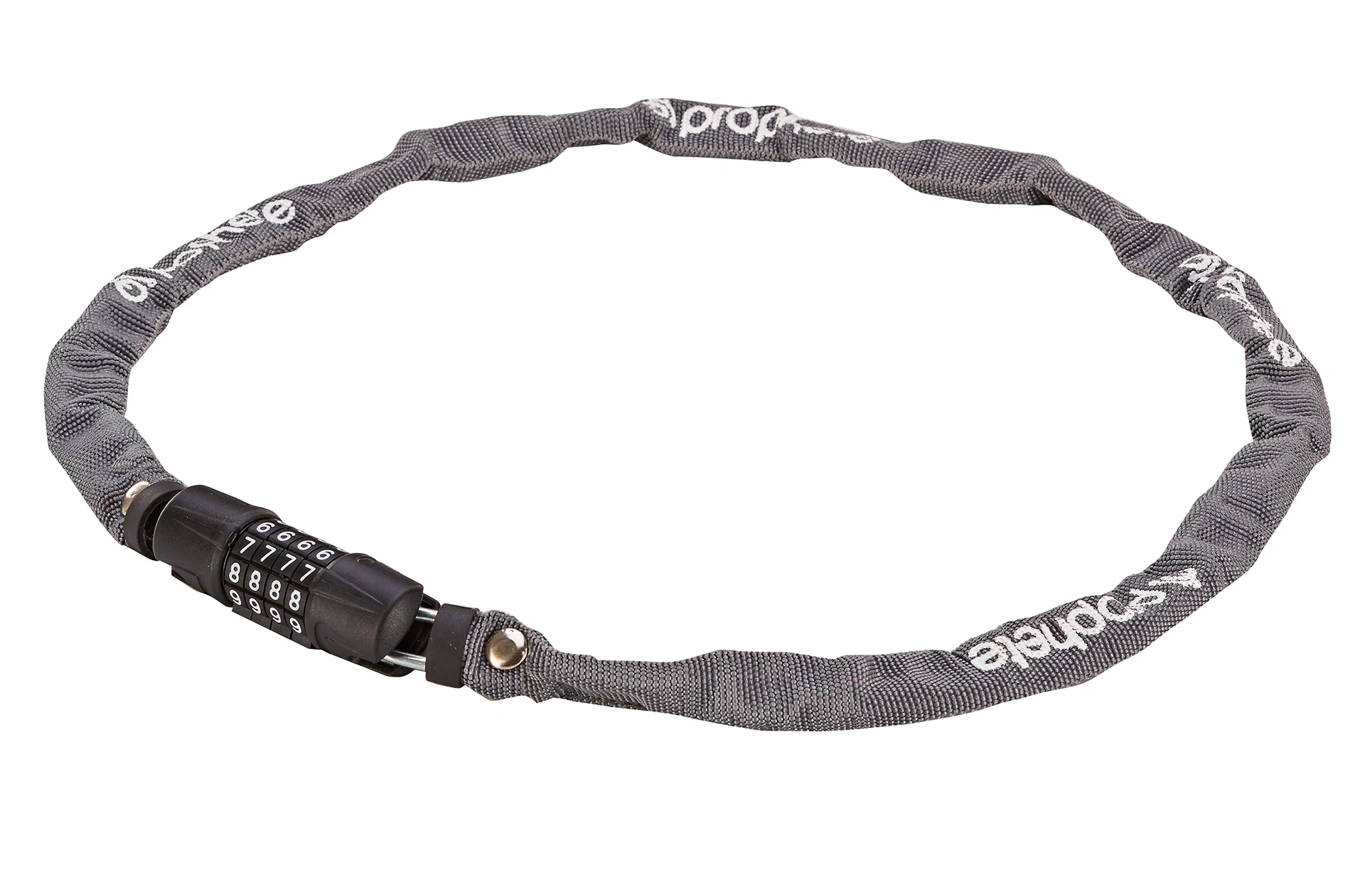 Kettenschloss grau - diagonale Ansicht auf weißem Grund