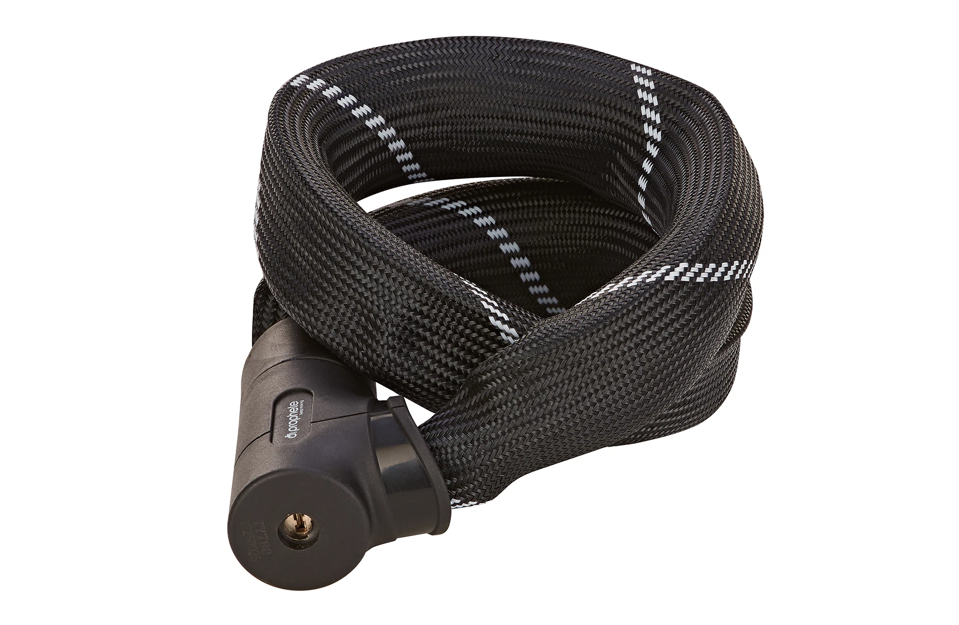 Kettenschloss schwarz - Ansicht diagonal auf weißem Grund