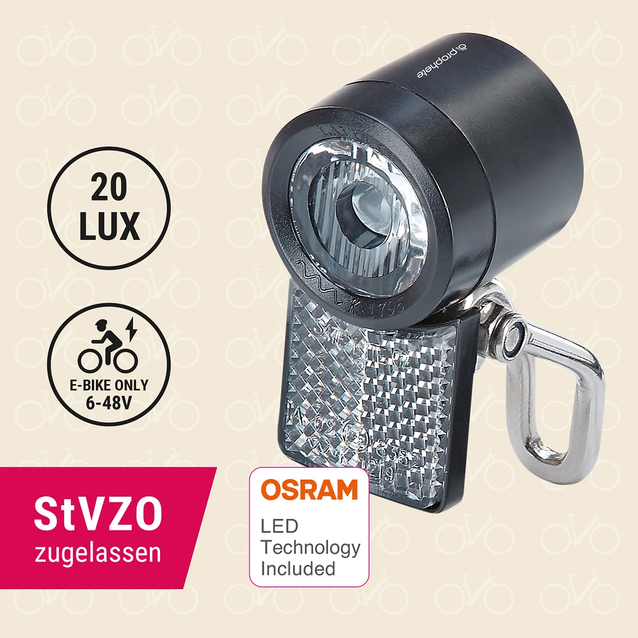 E-Bike Scheinwerfer 20 LUX